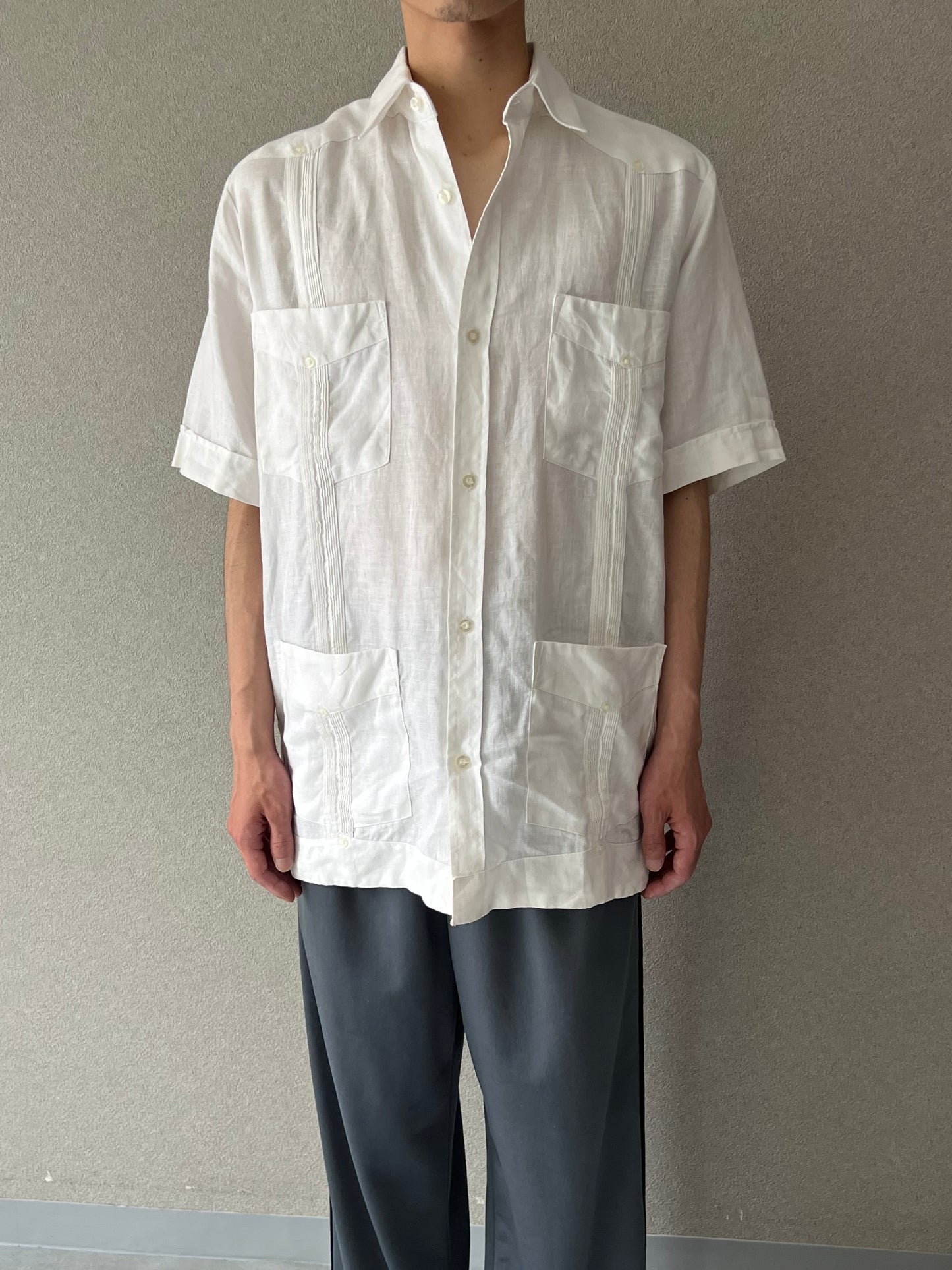 90's MY CUBAN STORE linen guayabera shirt
