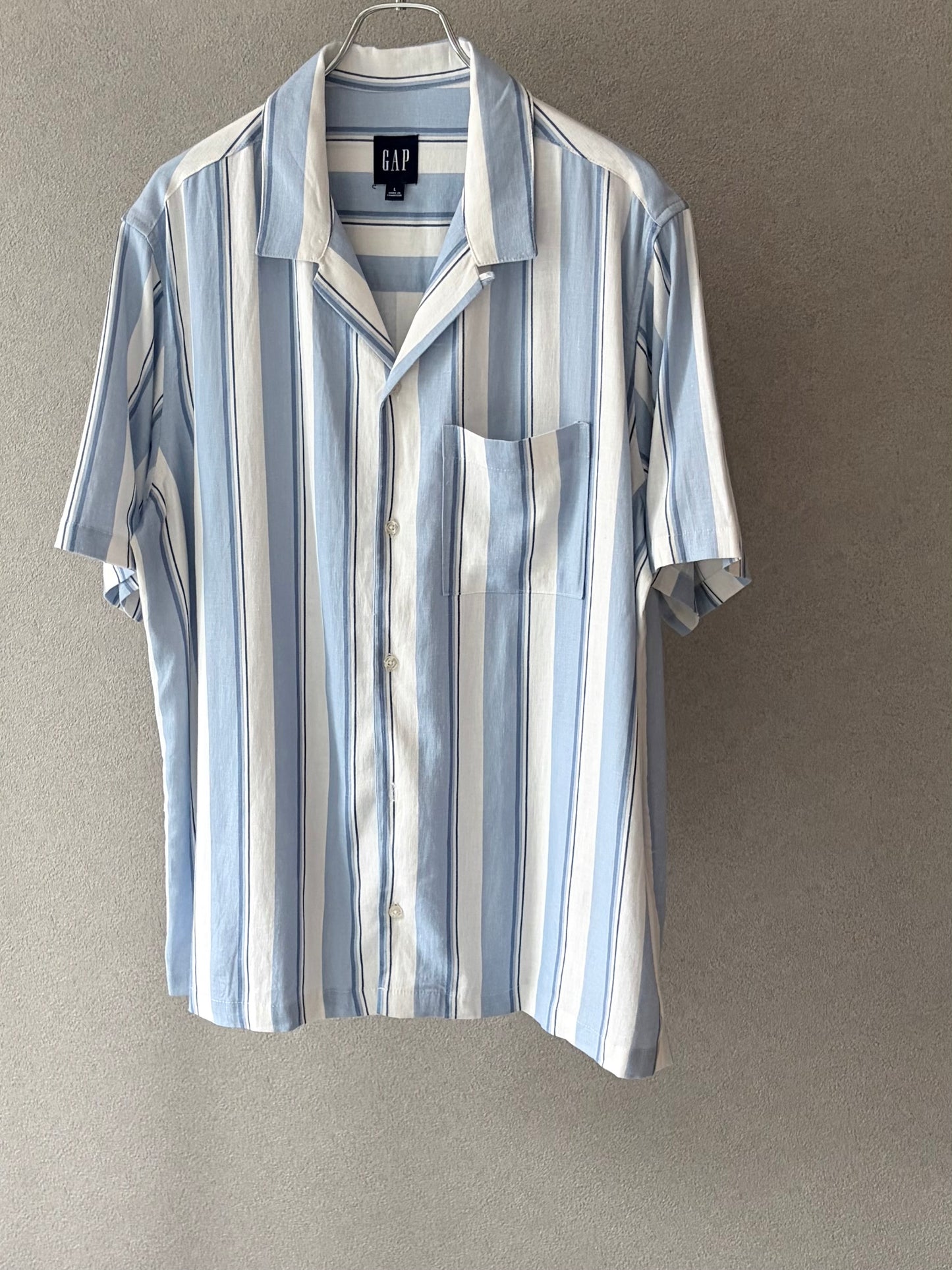 00's GAP linen×rayon  open collar shirt
