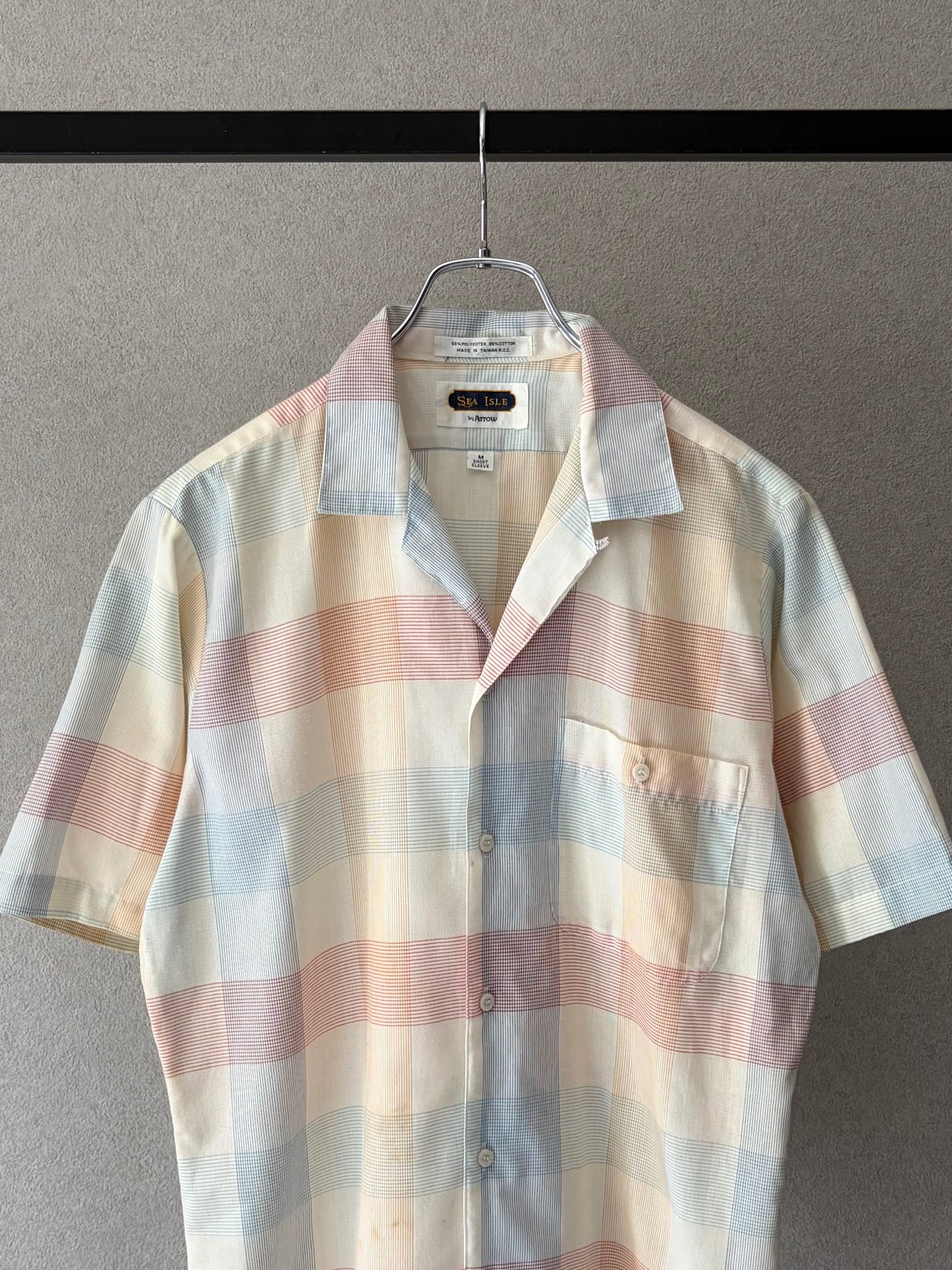 80's ARROW open collar shirt