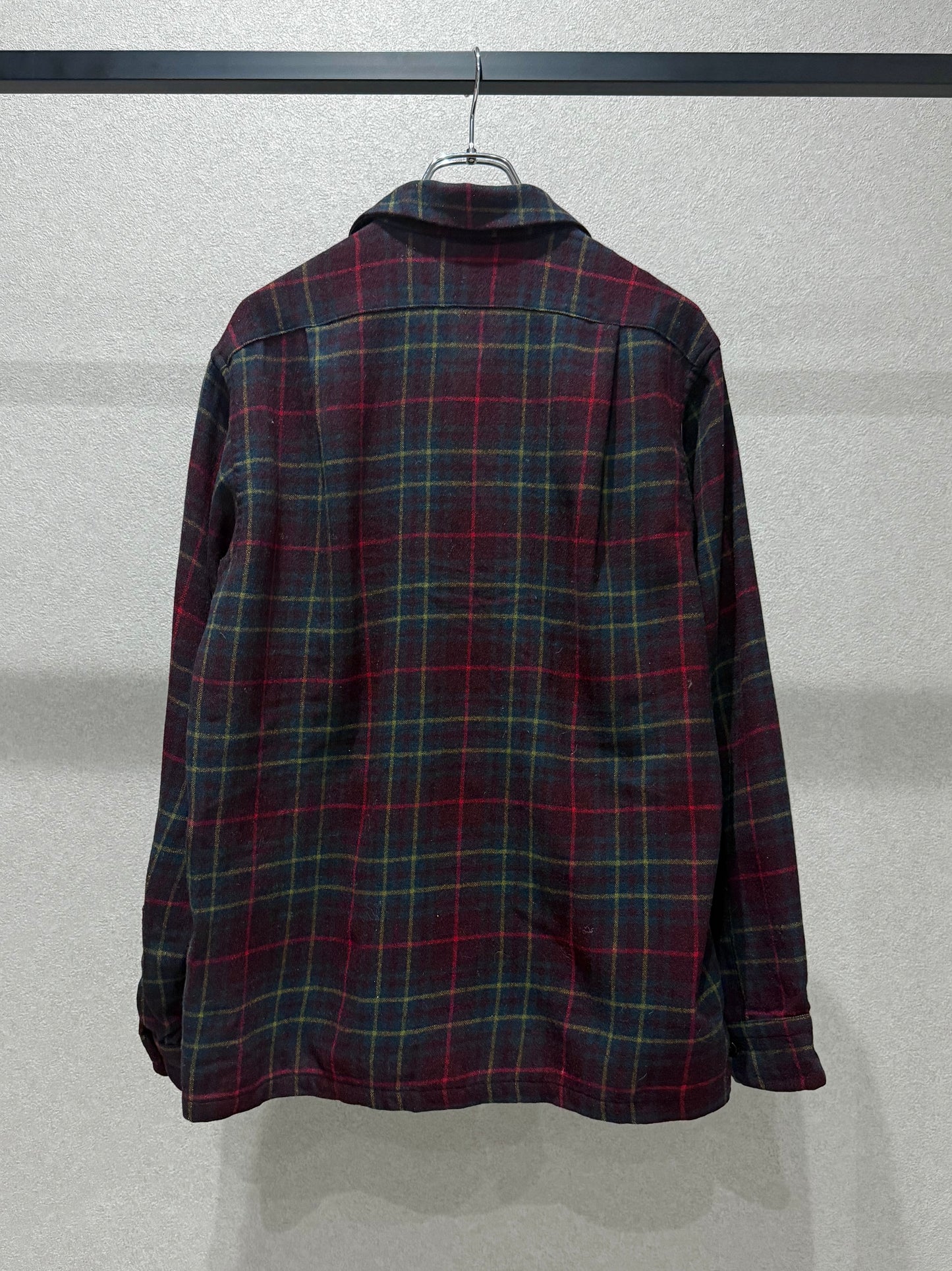 60's PENDLETON open collar wool shirts
