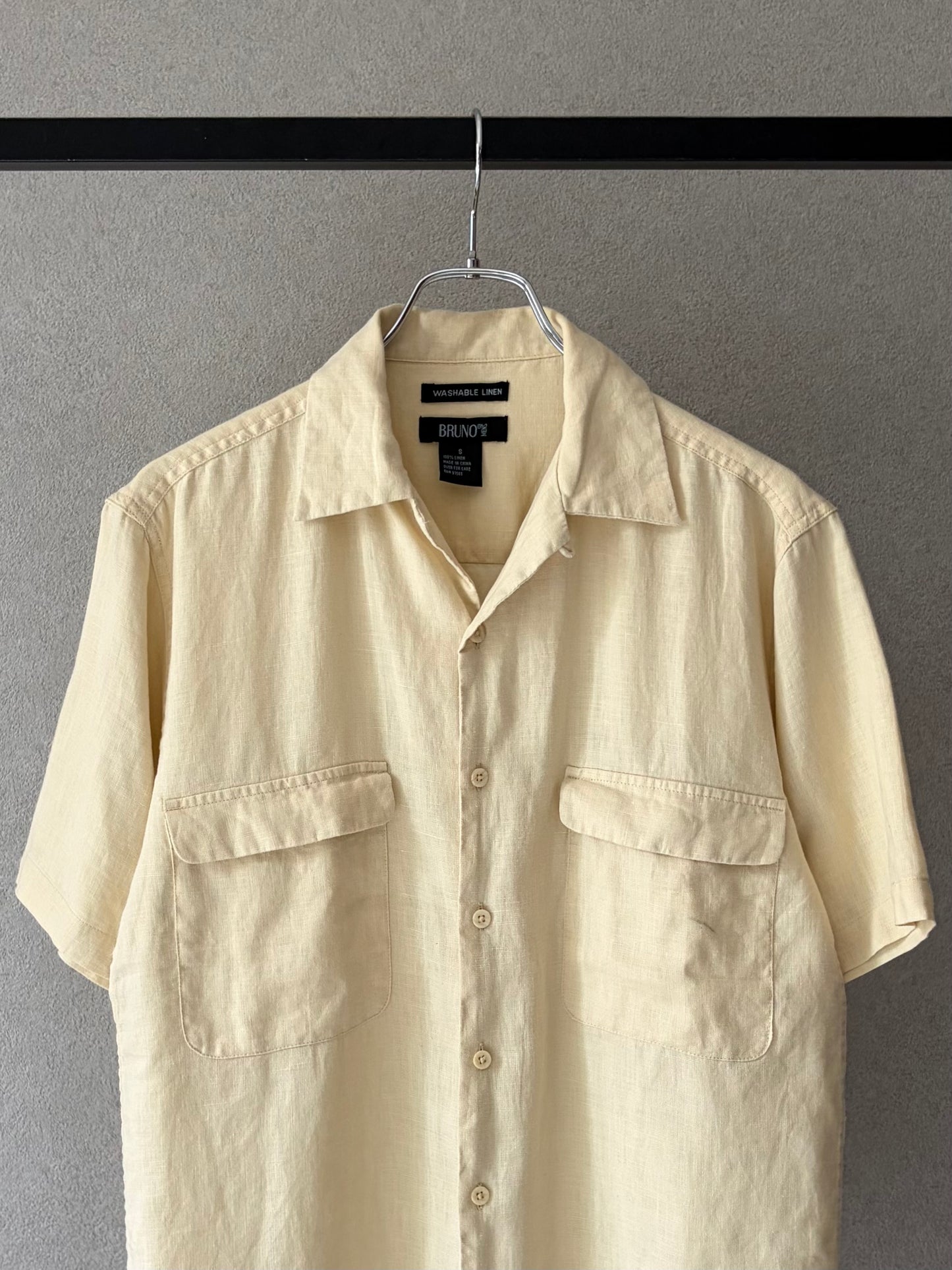 00's BRUNO open collar linen shirt