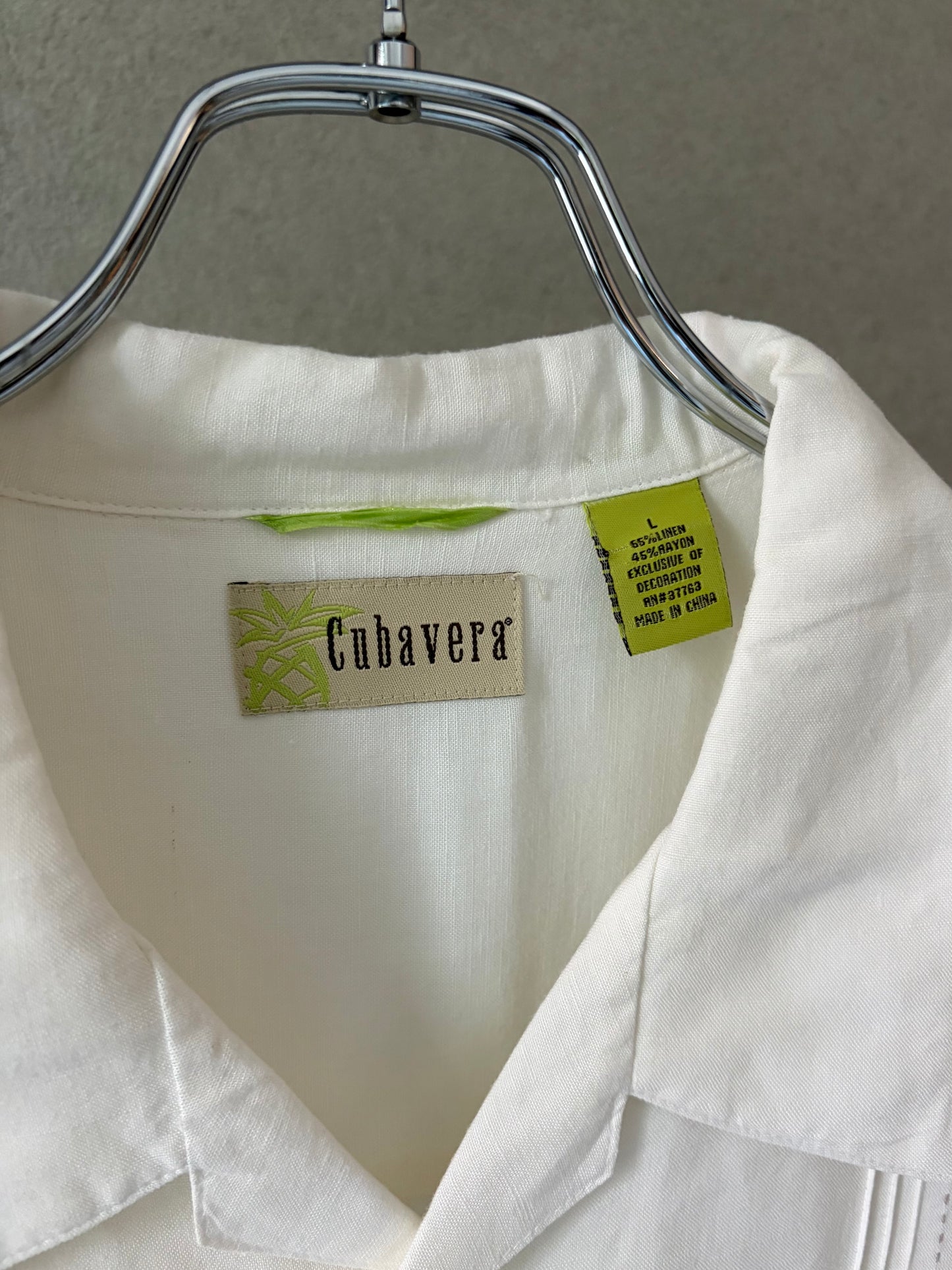 00's CUBAVERA open collar linen shirt