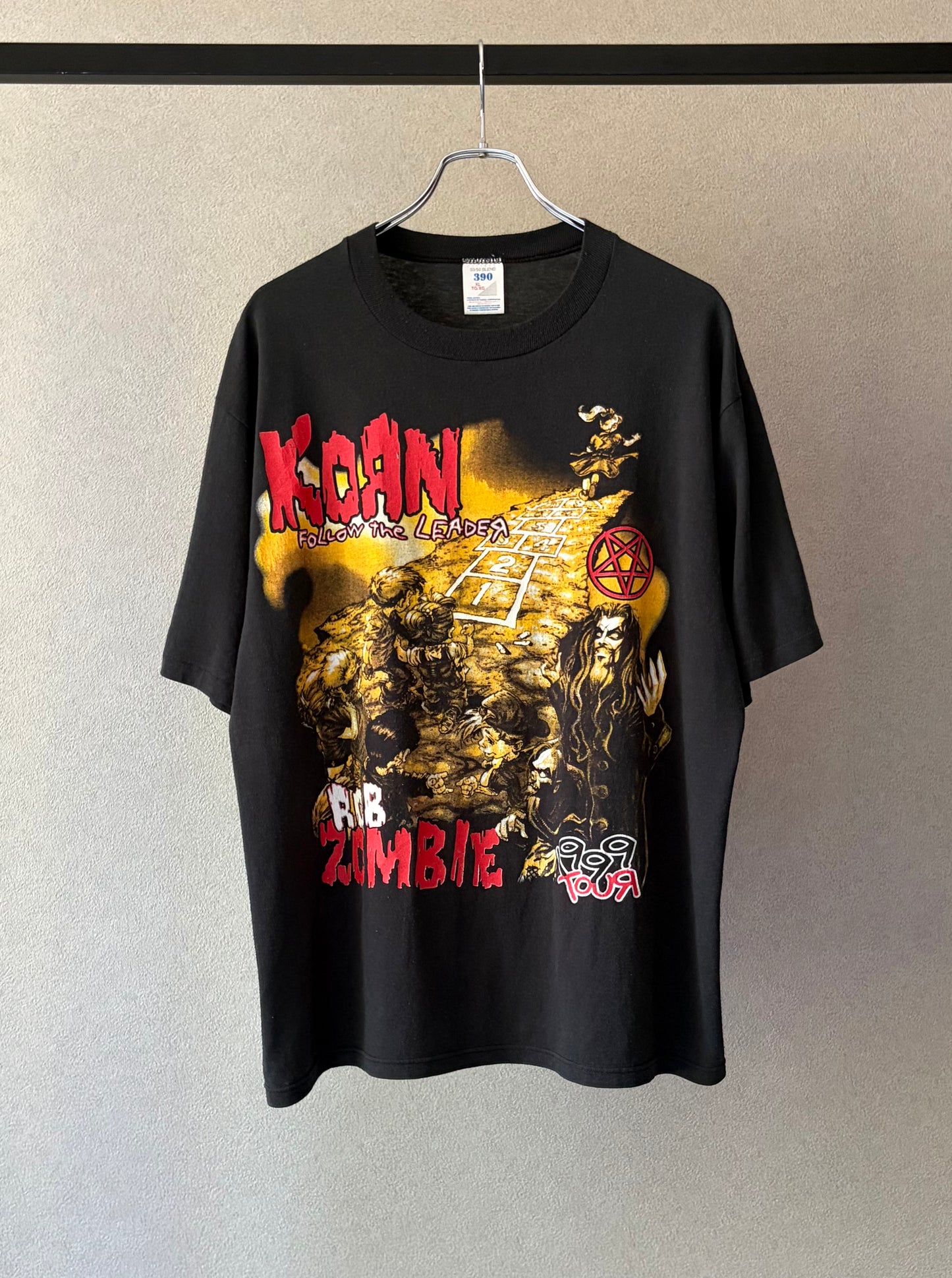 90's KORN × ROB ZOMBIE music t-shirt "Made in USA"