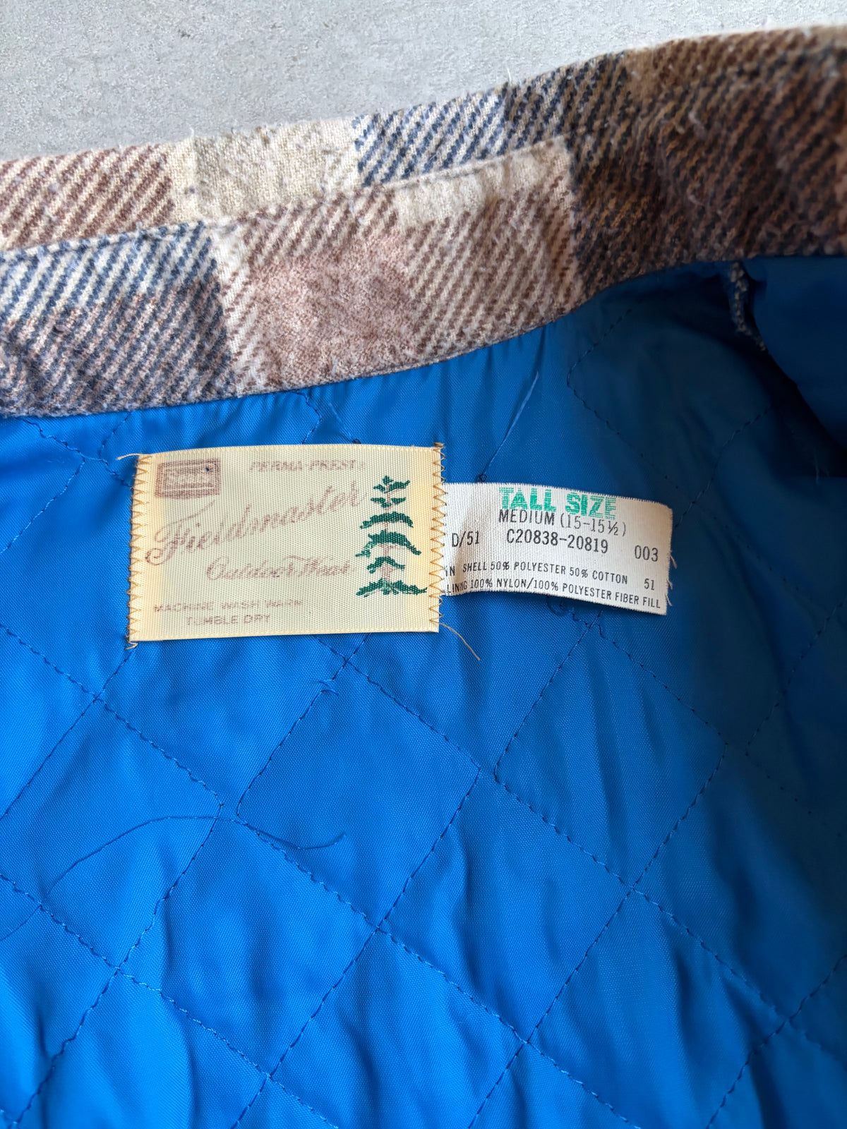 80's Fieldmaster quilting lining flannel shirt