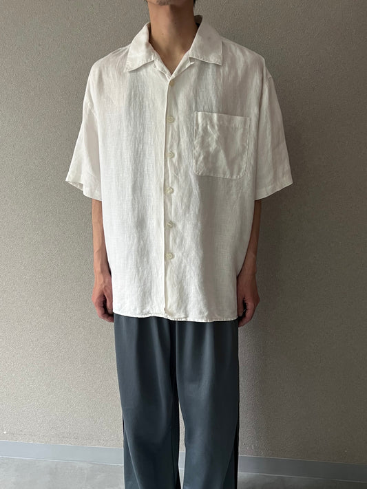 90's〜 maxwell & co. open collar linen shirt