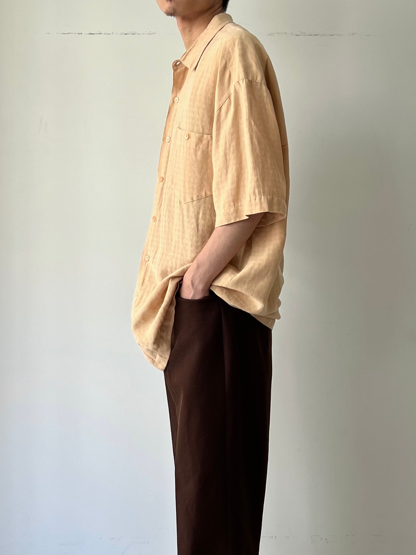 90's Norm Thompson silk × linen shirt