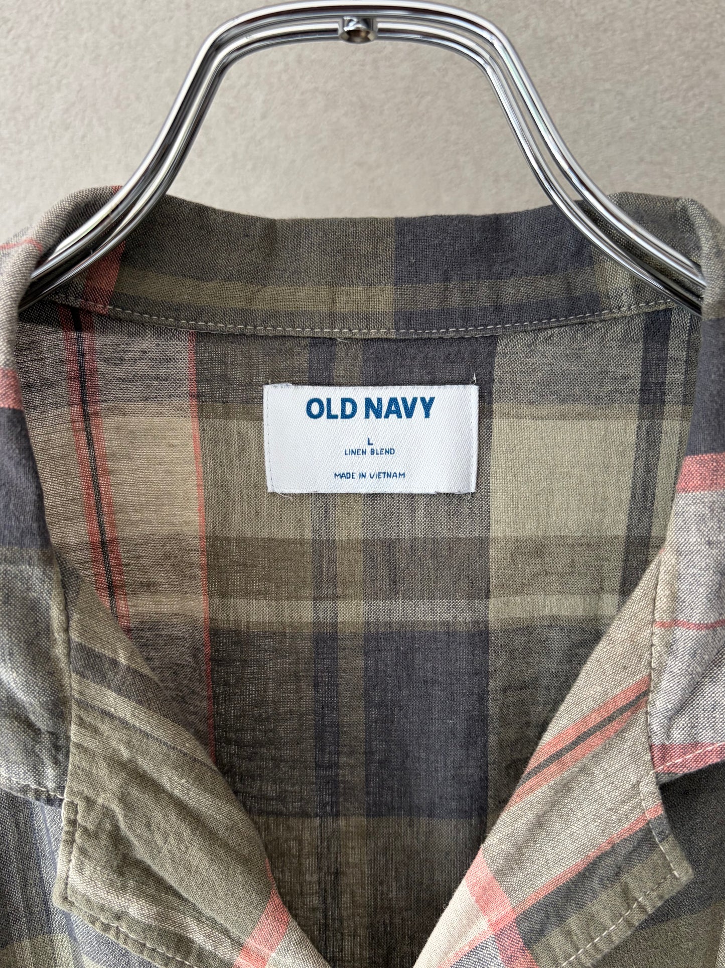 00's〜 OLD NAVY open collar linen shirt