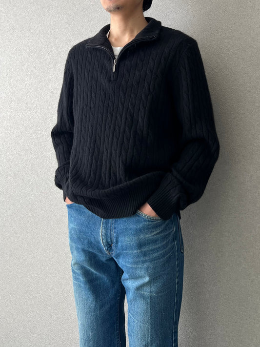 90's〜 L.L.Bean half zip cashmere knit sweater