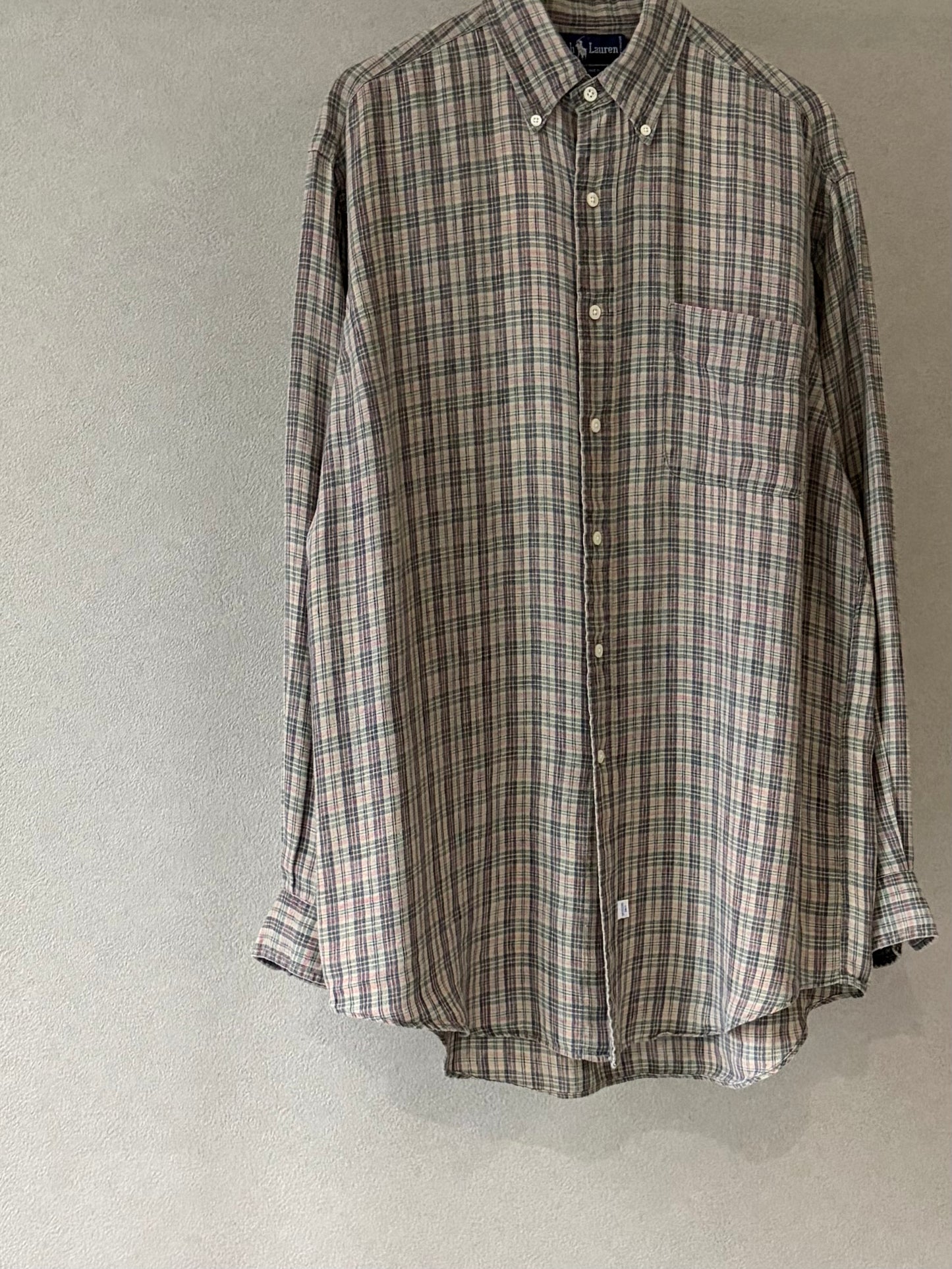 80's Polo Ralph Lauren linen BD shirt