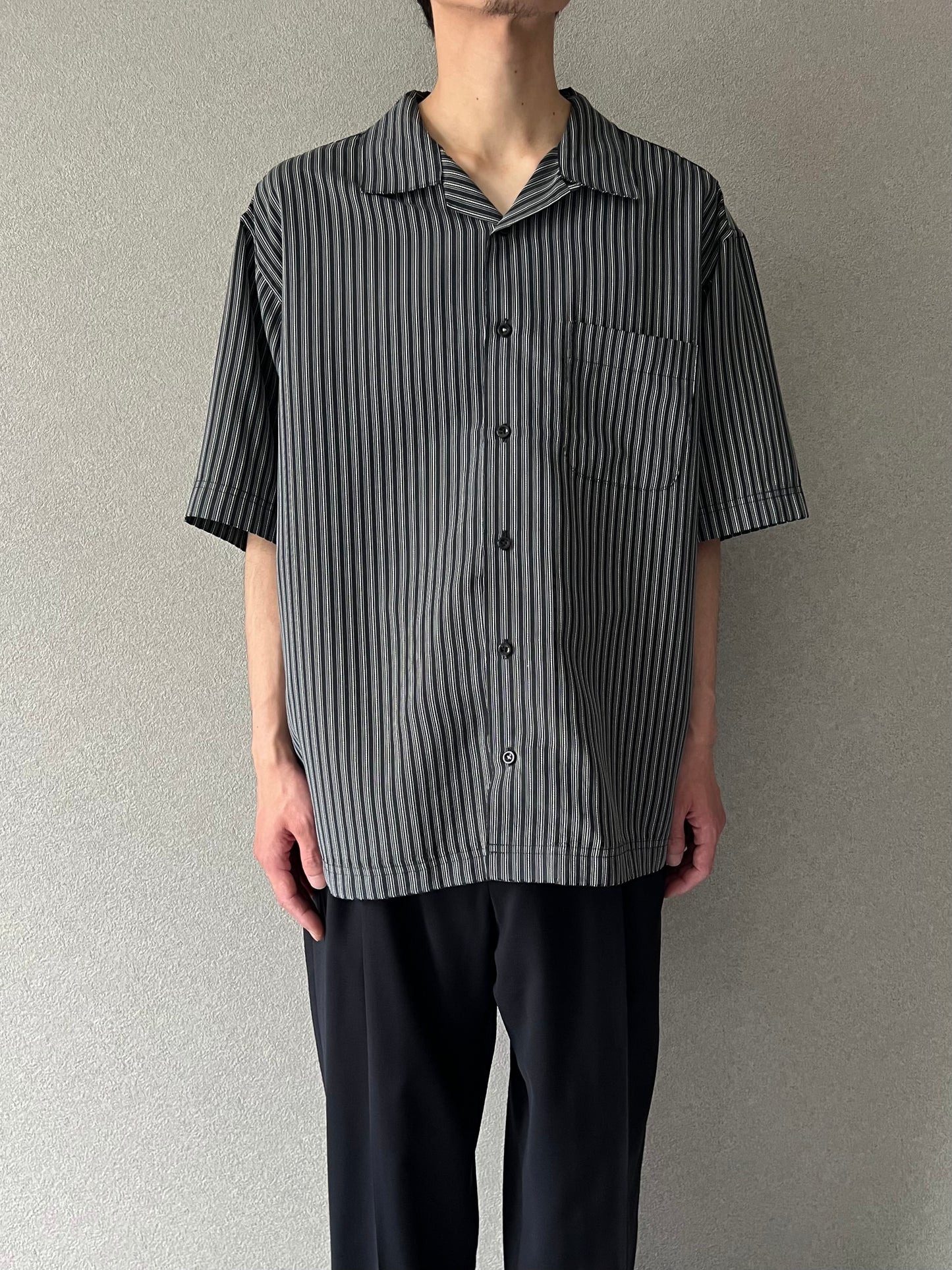 00's hagger open collar shirt