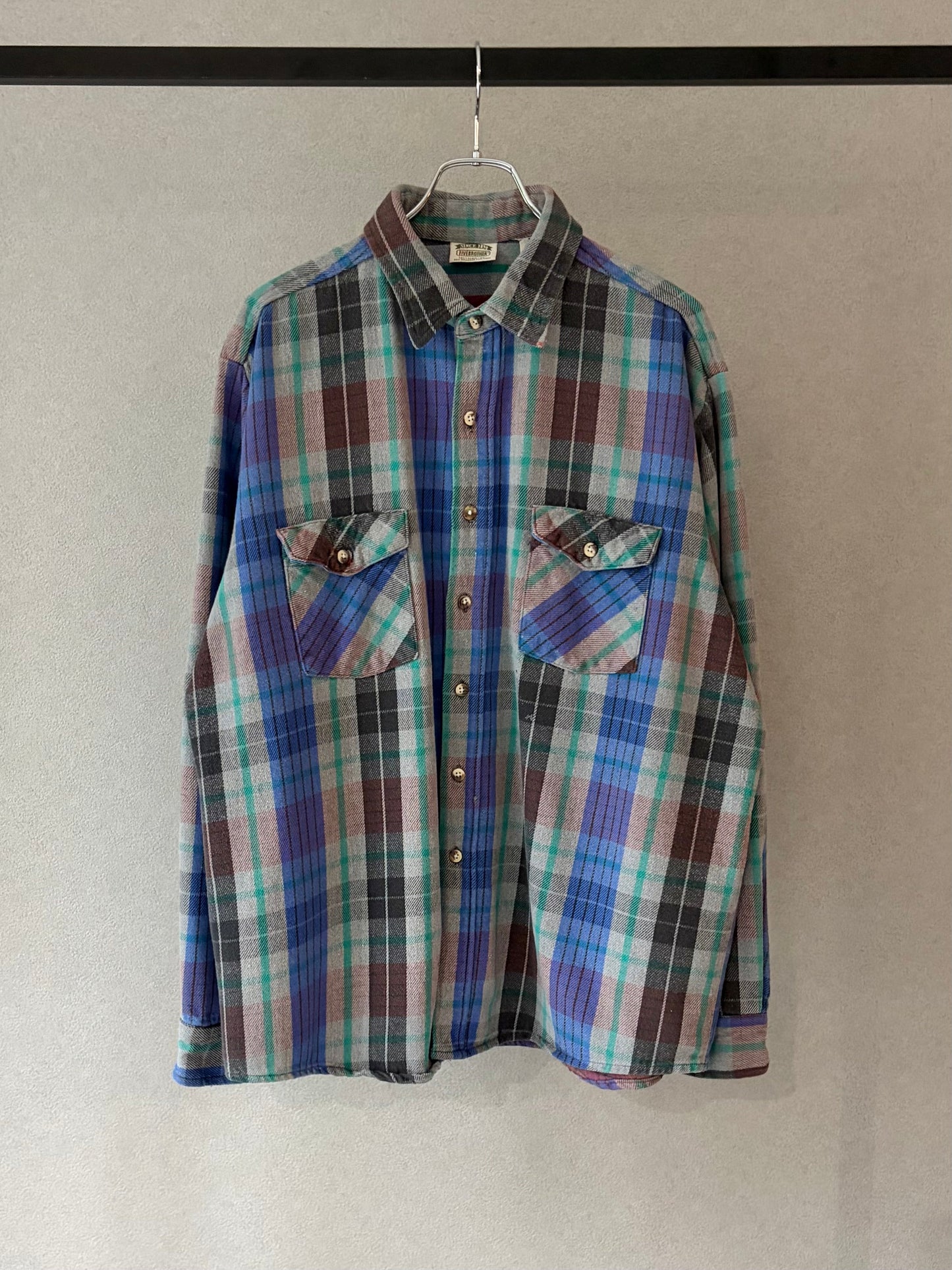 90's FIVE BROTHER flannel shirt