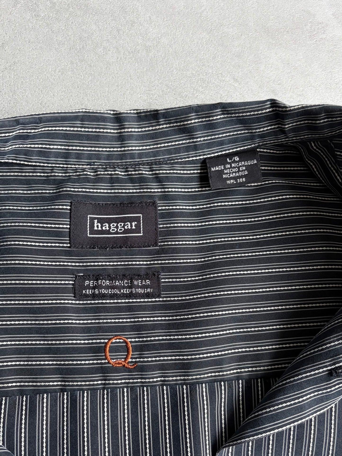 00's hagger open collar shirt
