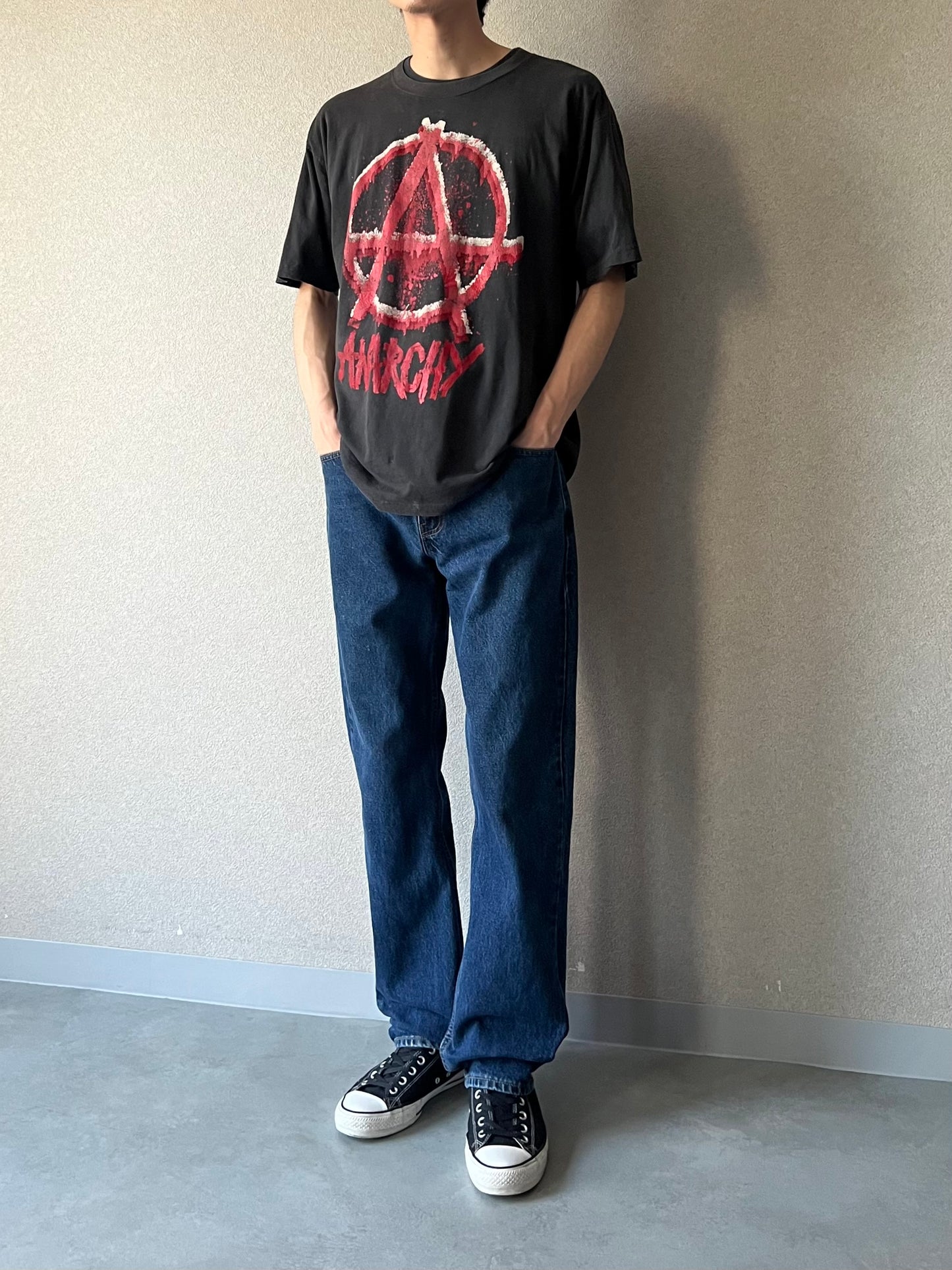 90's Anarchy Symbol print t-shirt