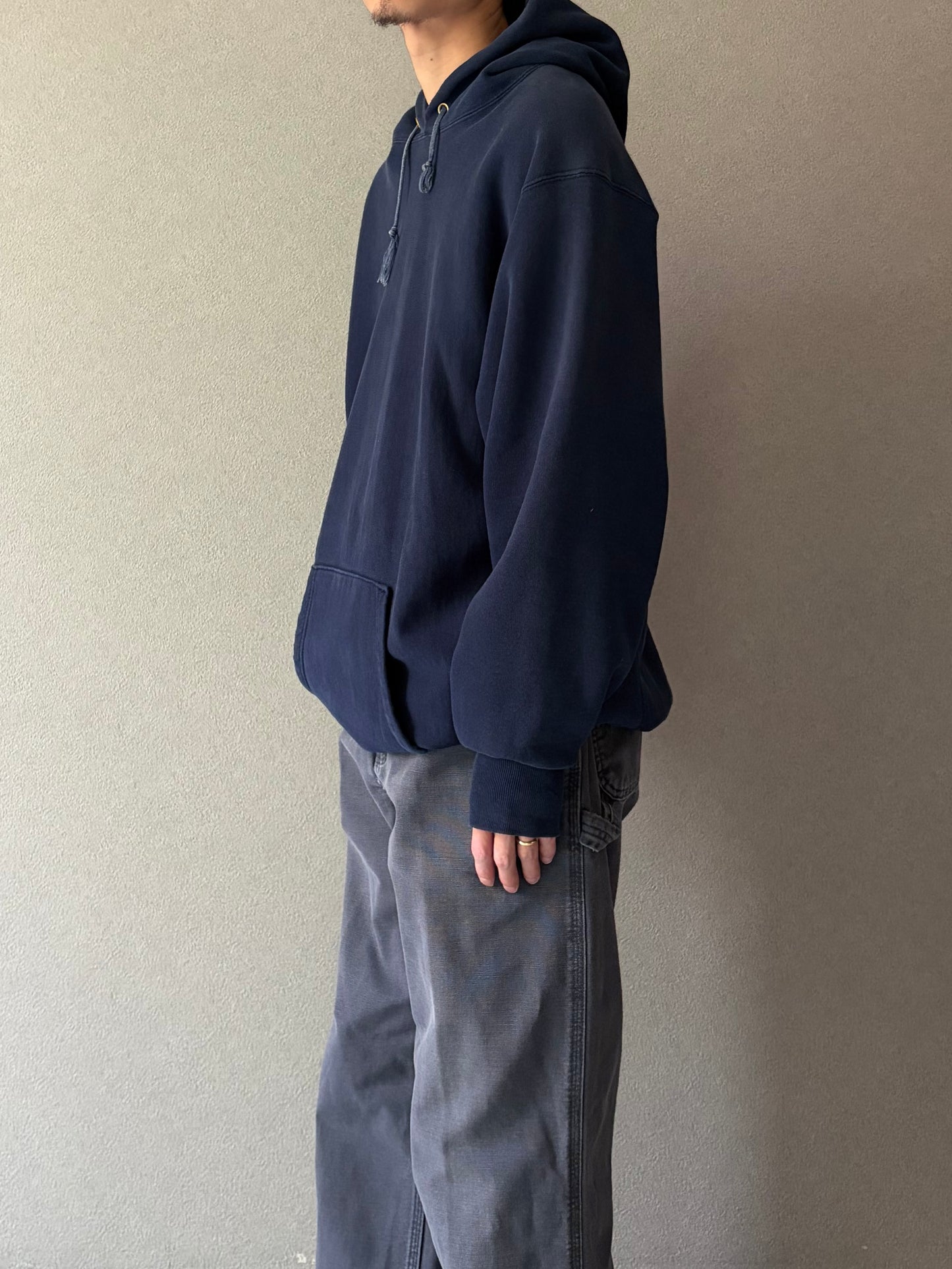 80's Champion × LANDS END REVERSE WEAVE hoodie "Made in USA"