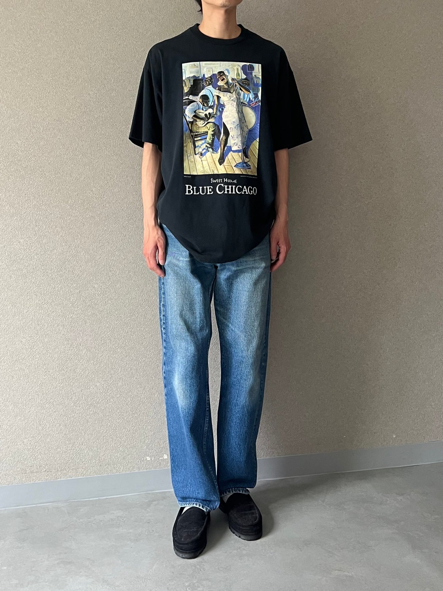 90's〜 BLUE CHICAGO art t-shirt