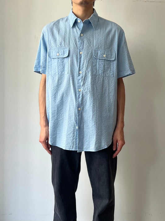 00's PERRY ELLIS seersucker shirt