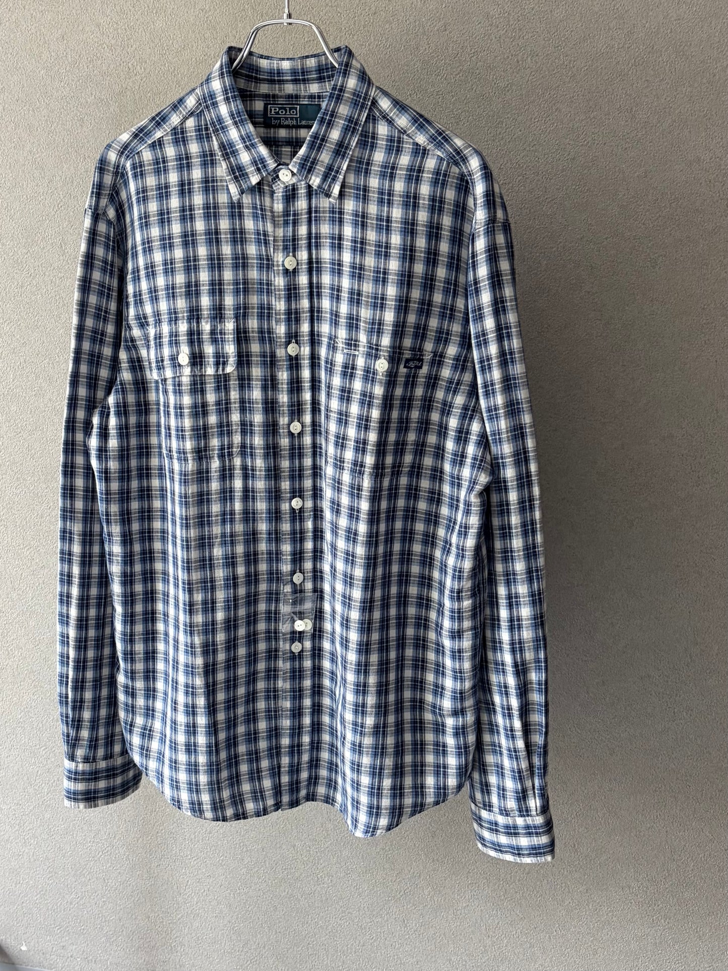 00's Polo Ralph Lauren cotton×linen shirt "DEAD STOCK"