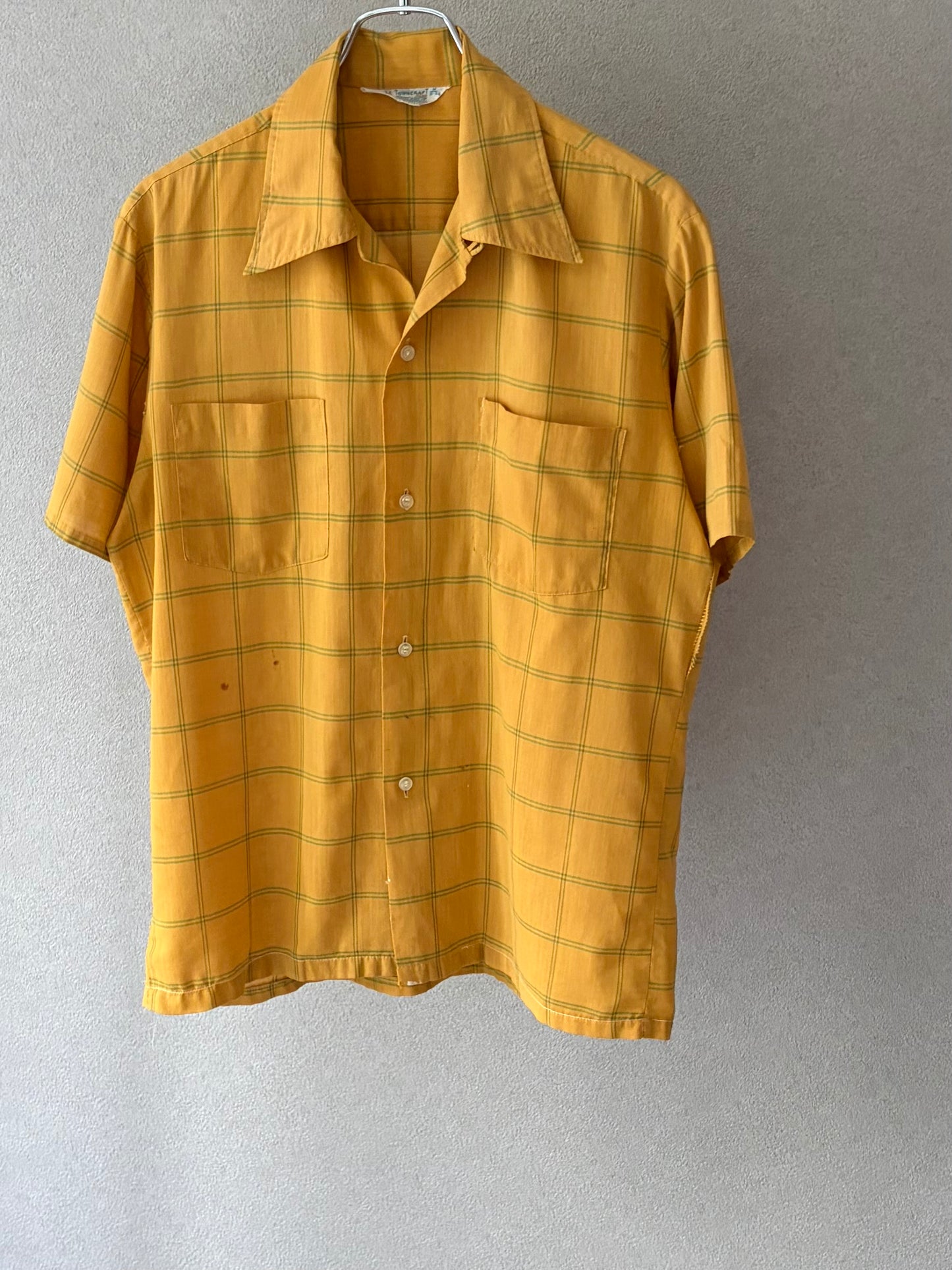 70's TOWNCRAFT open collar shirt