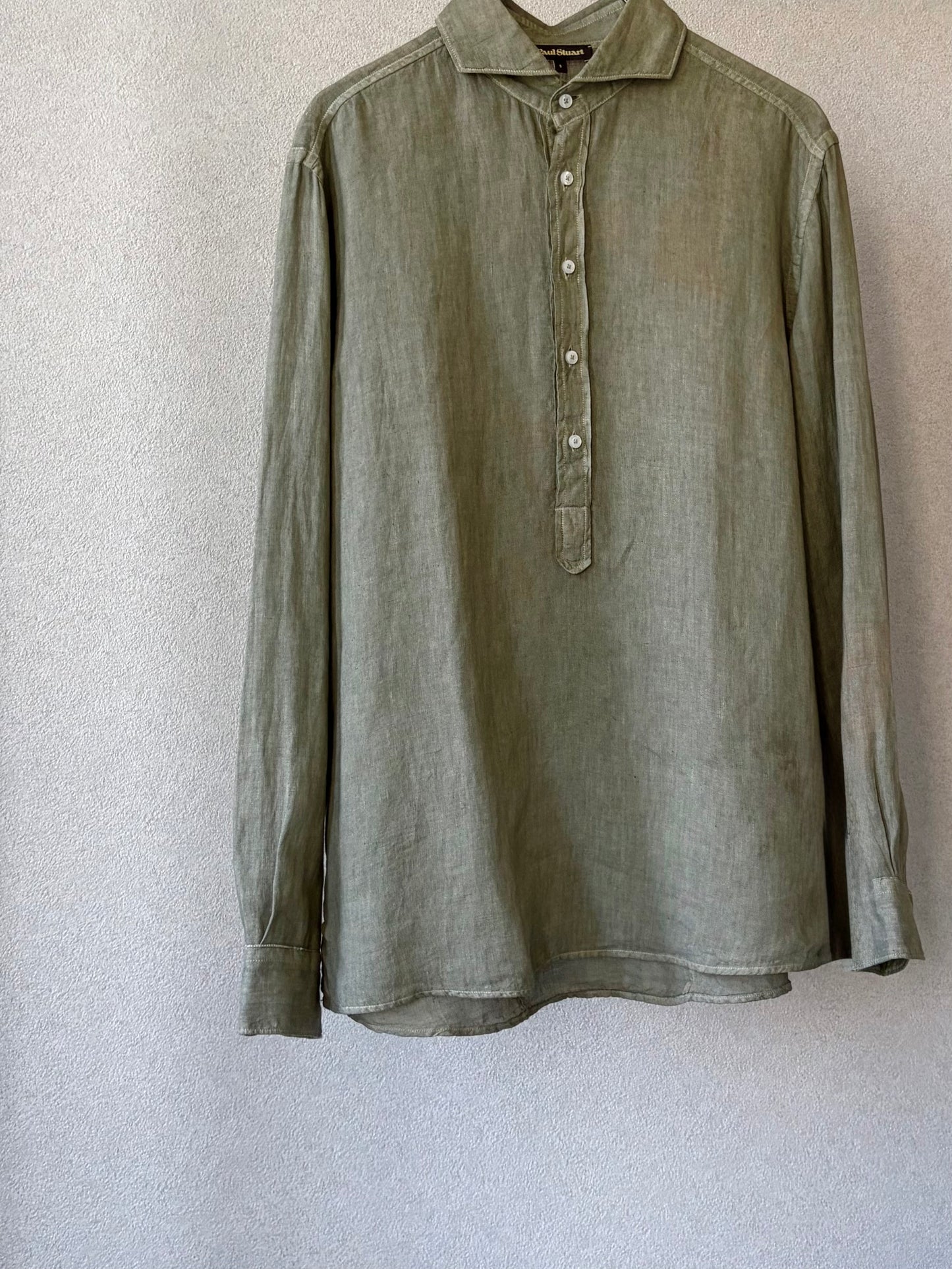 90's Paul Stuart pullover linen shirt "Made in ITALY"