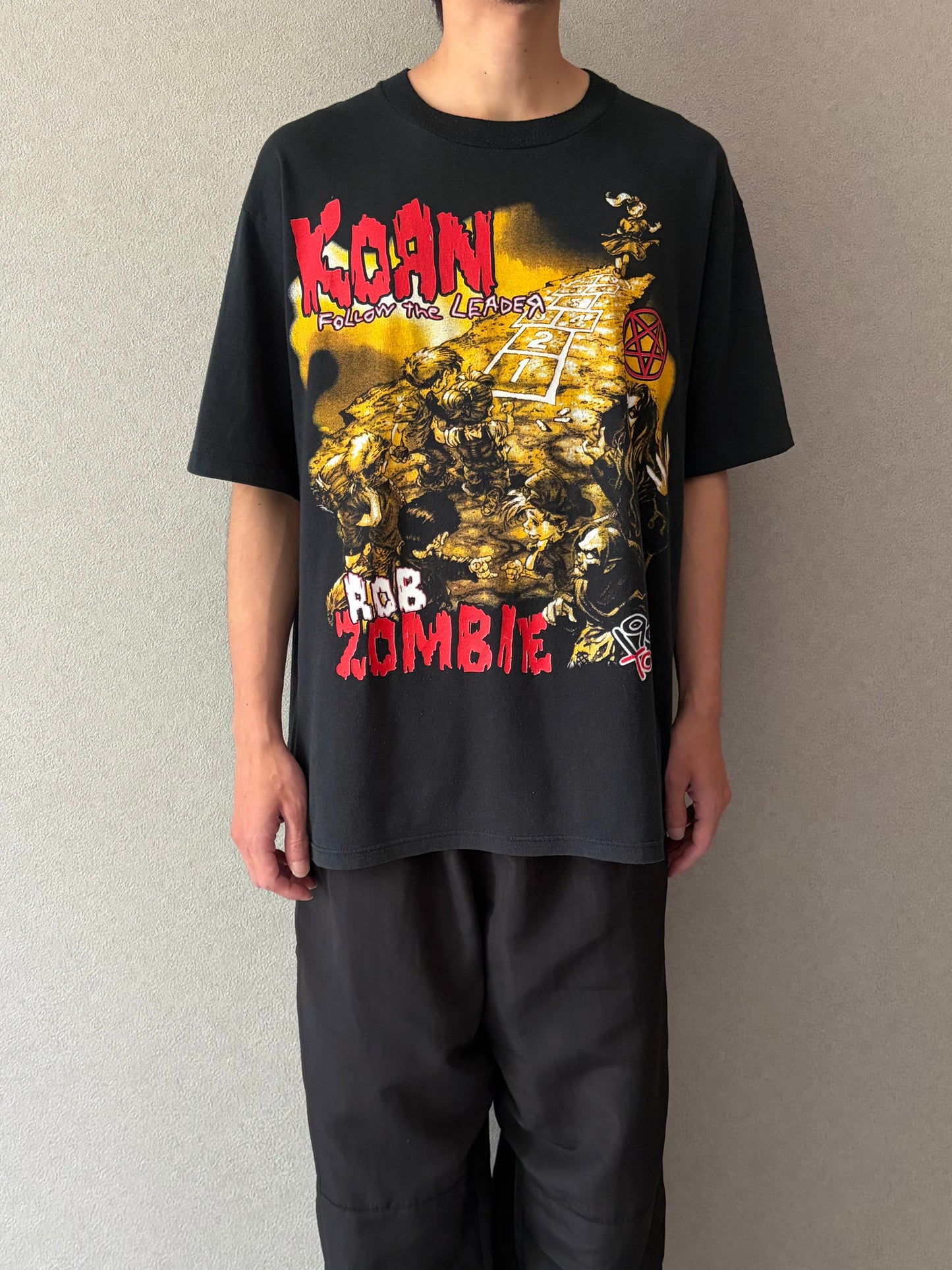 90's KORN × ROB ZOMBIE music t-shirt "Made in USA"