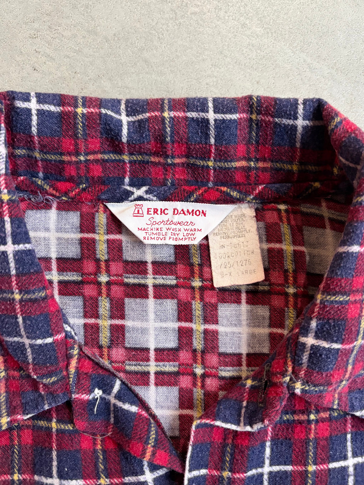 70's ERIC DAMON print flannel shirt
