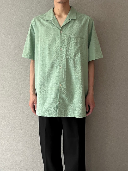 00's GAP open collar seersucker shirt