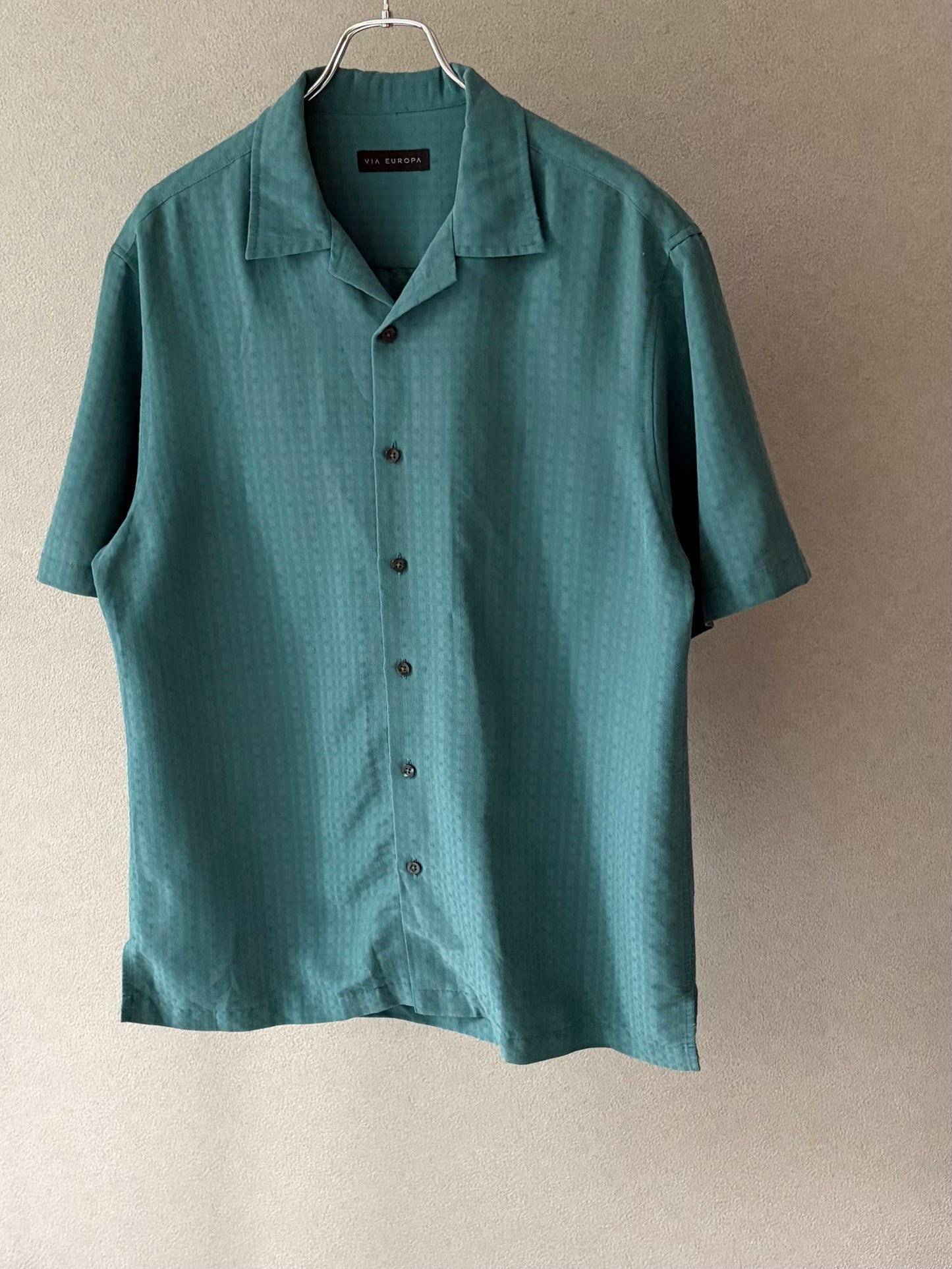 00's VIA EUROPA rayon open collar shirt