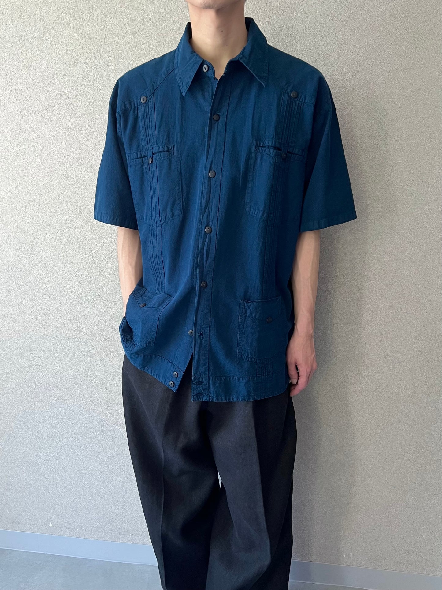90's HIXCATL guayabera shirt