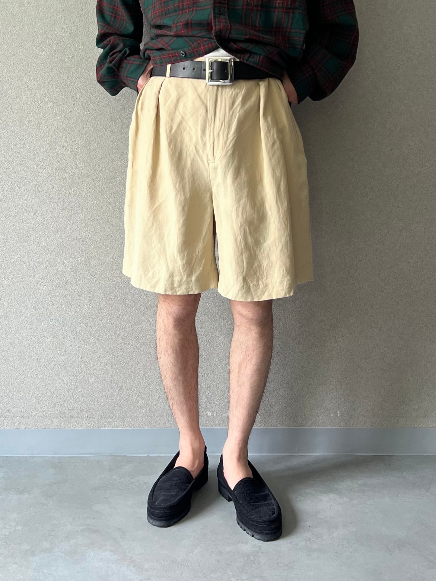 90's Polo Ralph Laure linen×silk shorts