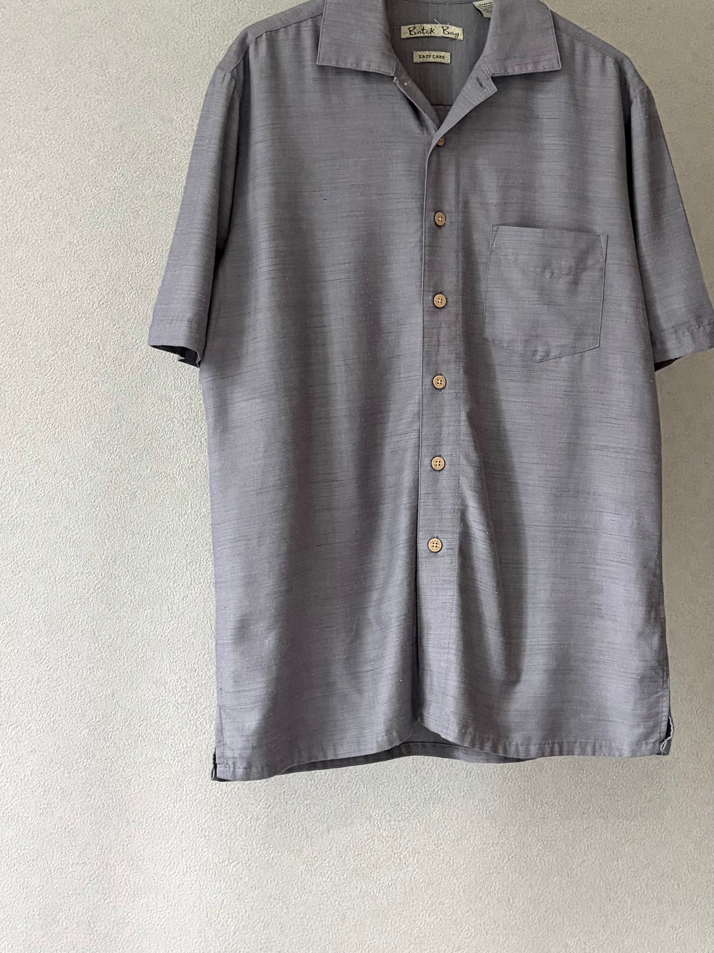 00's Batik Bay rayon open collar shirt