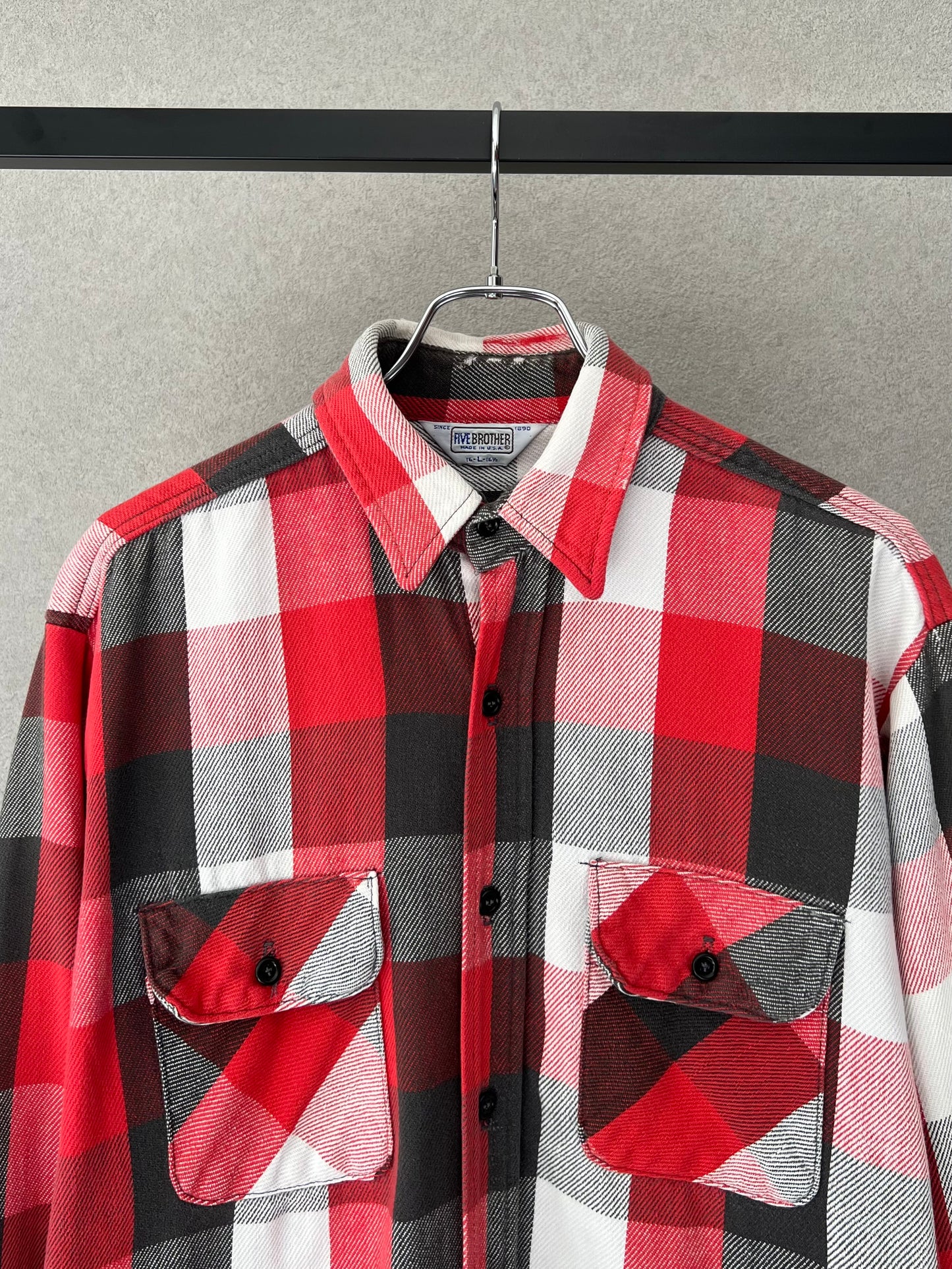 80's FIVE BROTHER flannel shirt "Made in USA"