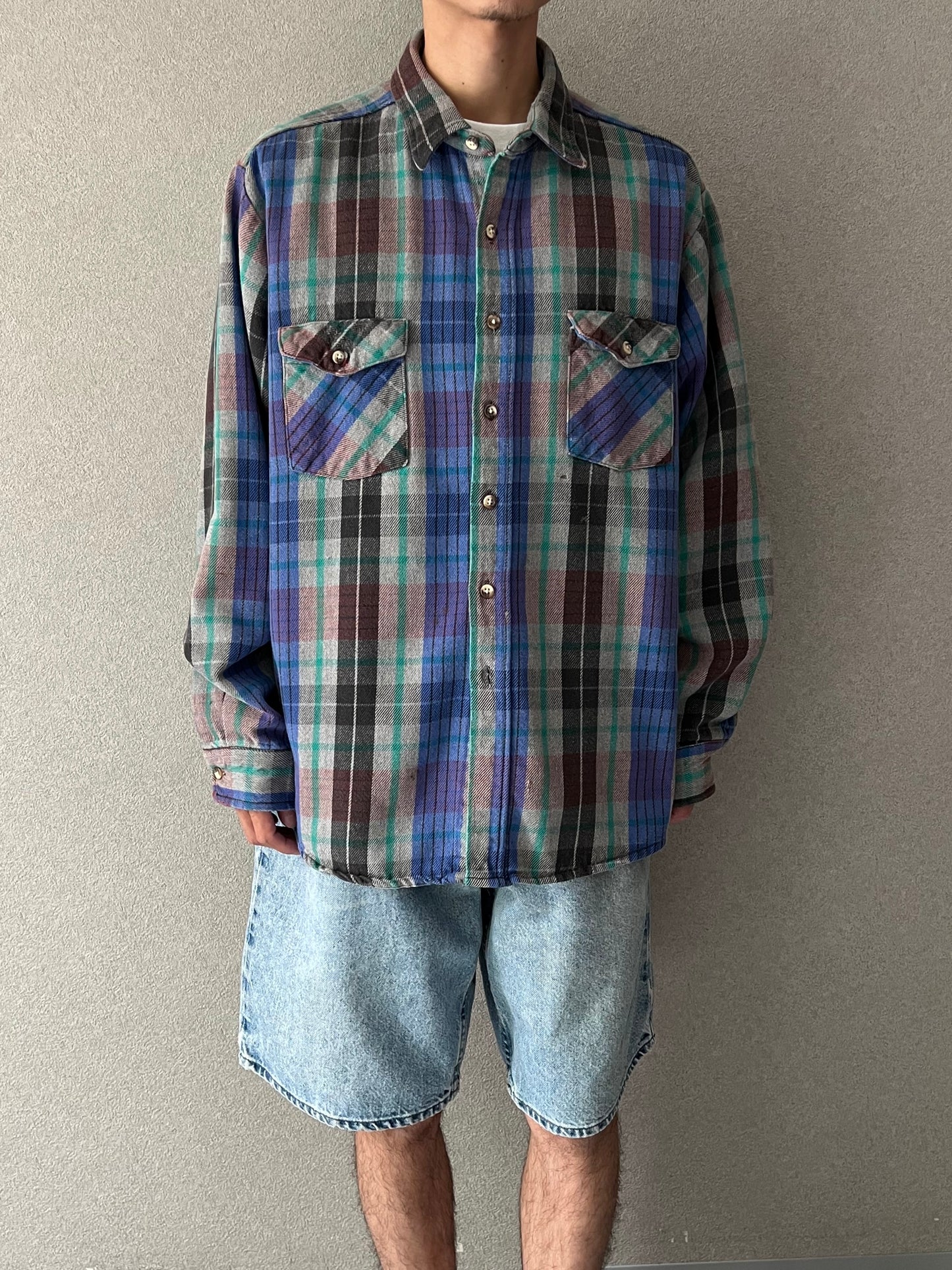 90's FIVE BROTHER flannel shirt