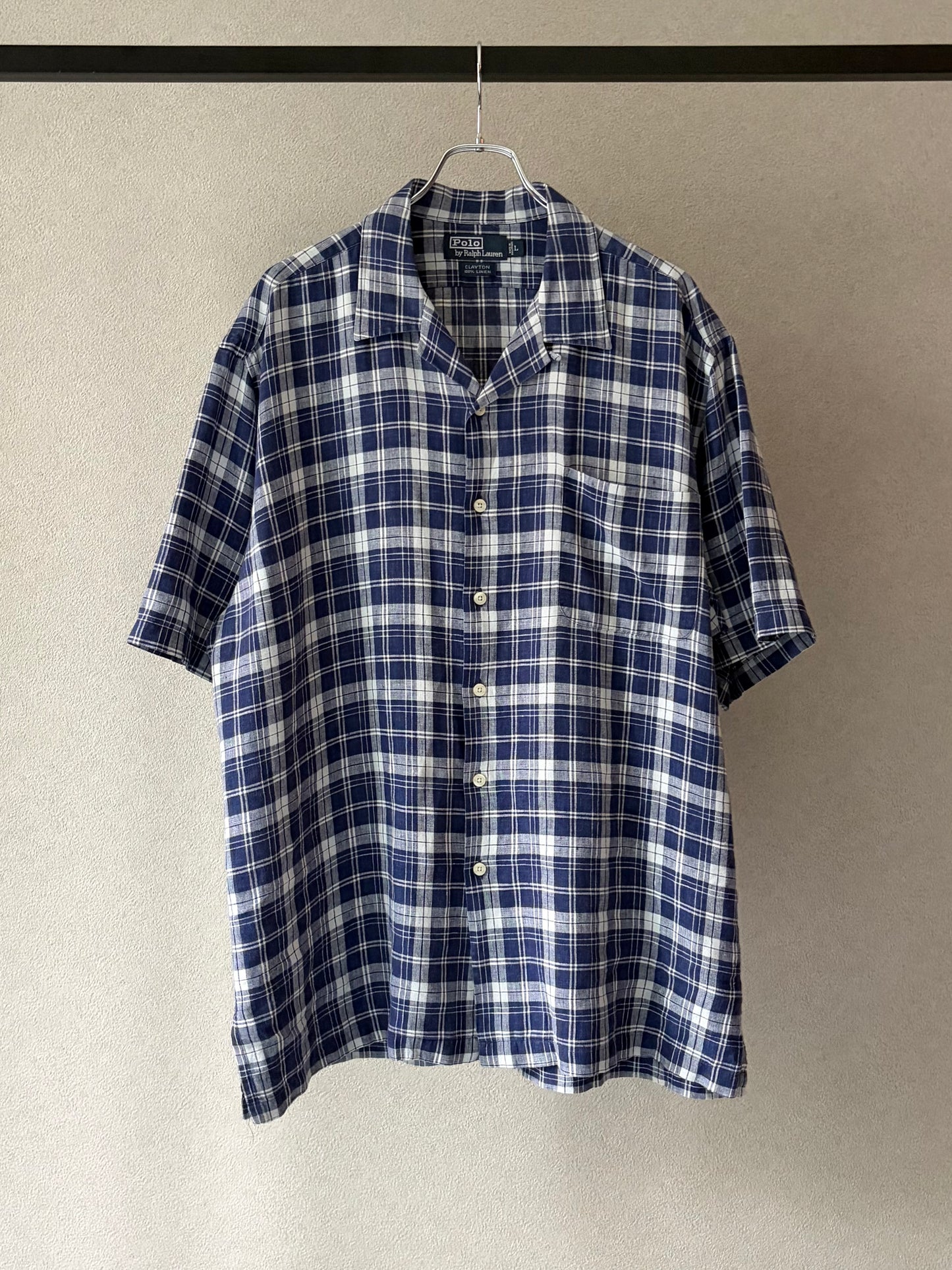 90's Polo Ralph Lauren linen open collar shirt "CLAYTON"