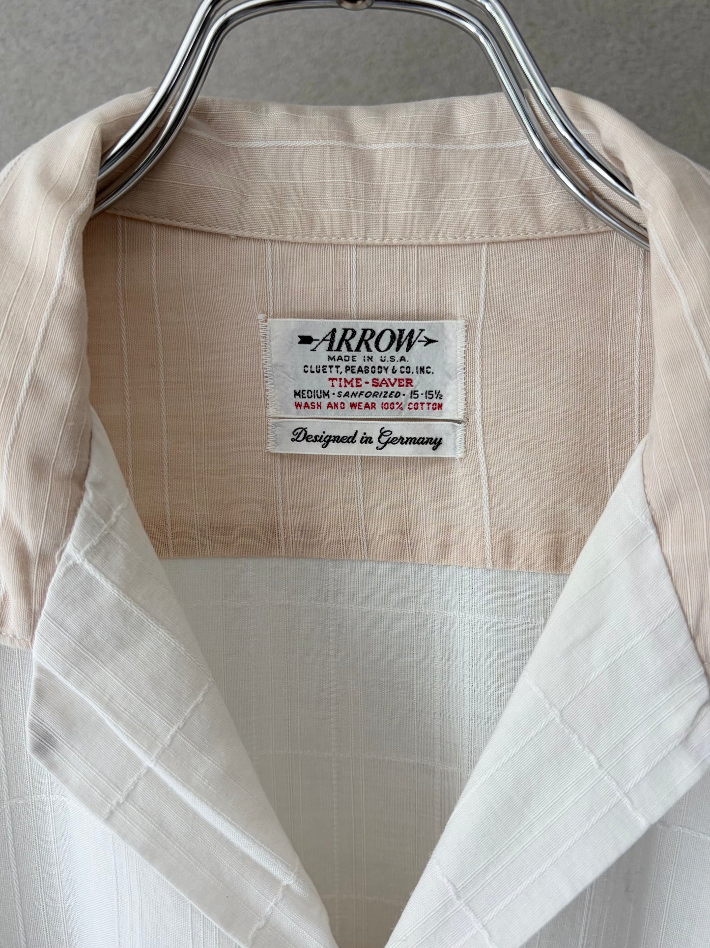 60's ARROW vintage open collar shirt "Made in USA"