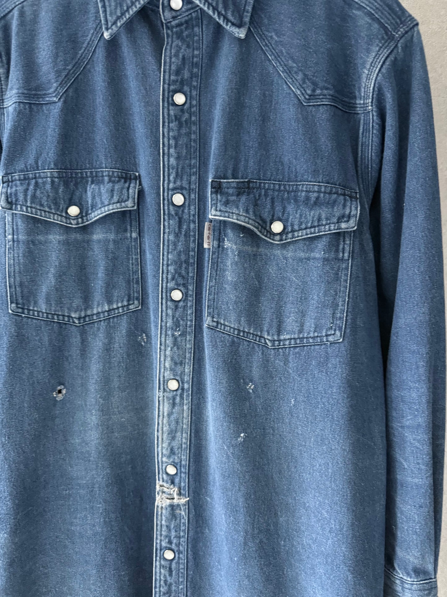 90's carhartt denim western shirt