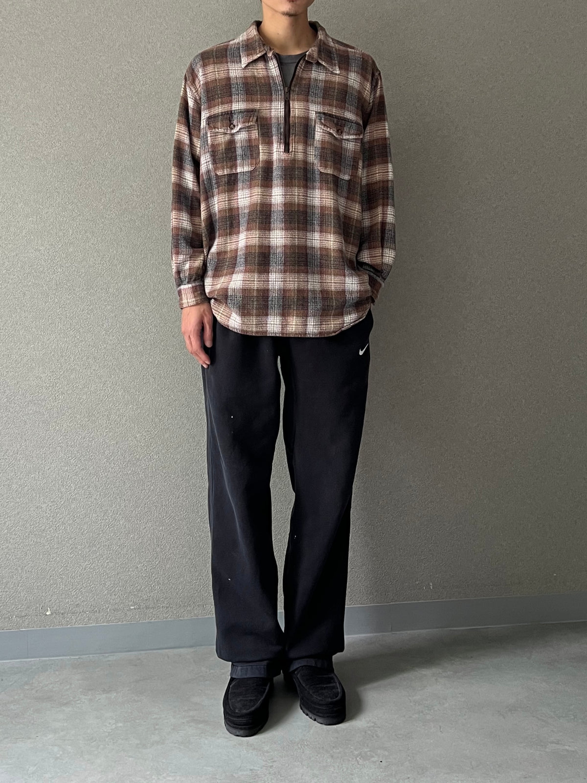 00's BASIC EDITIONS pullover flannel shirt
