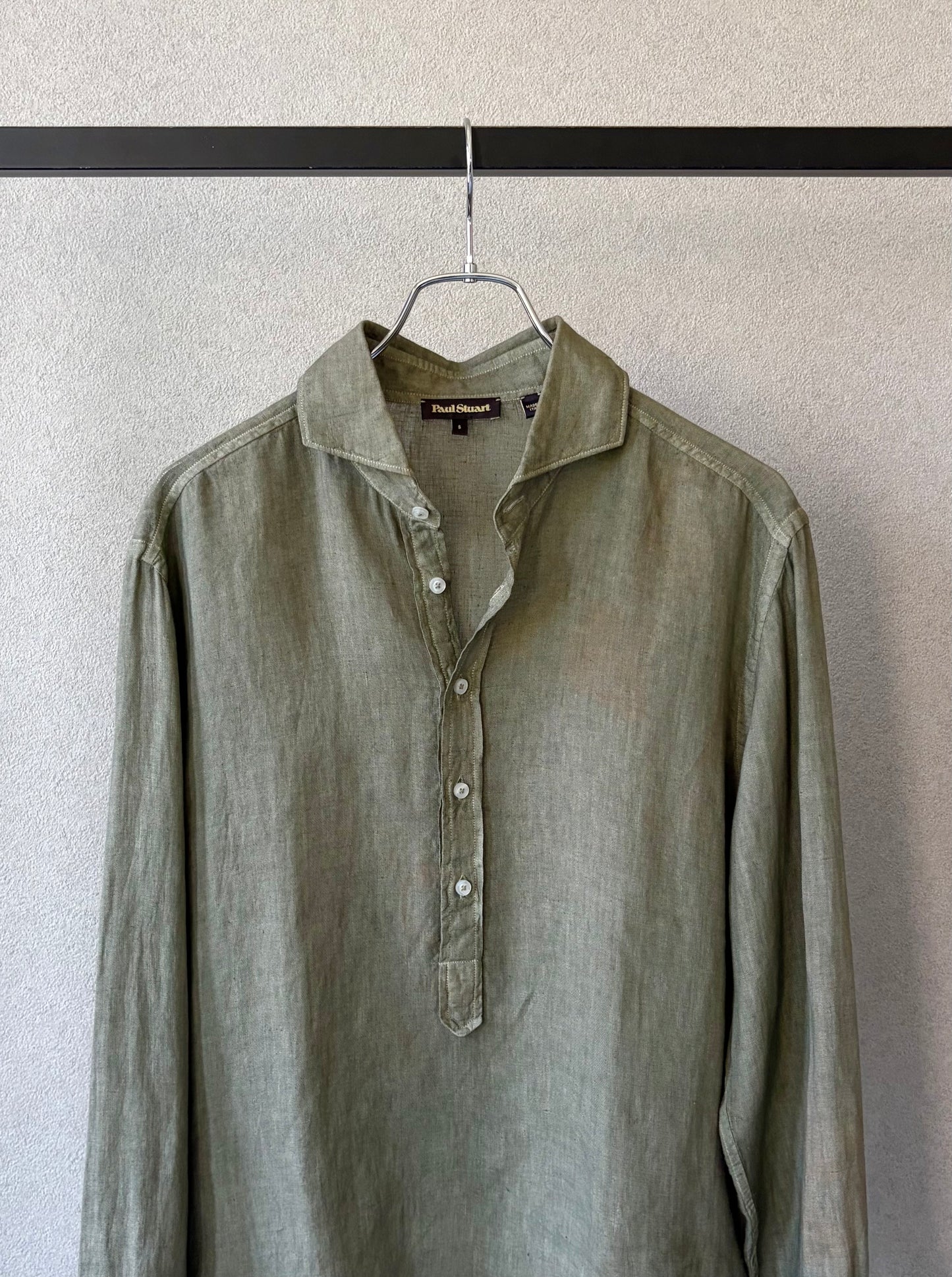 90's Paul Stuart pullover linen shirt "Made in ITALY"
