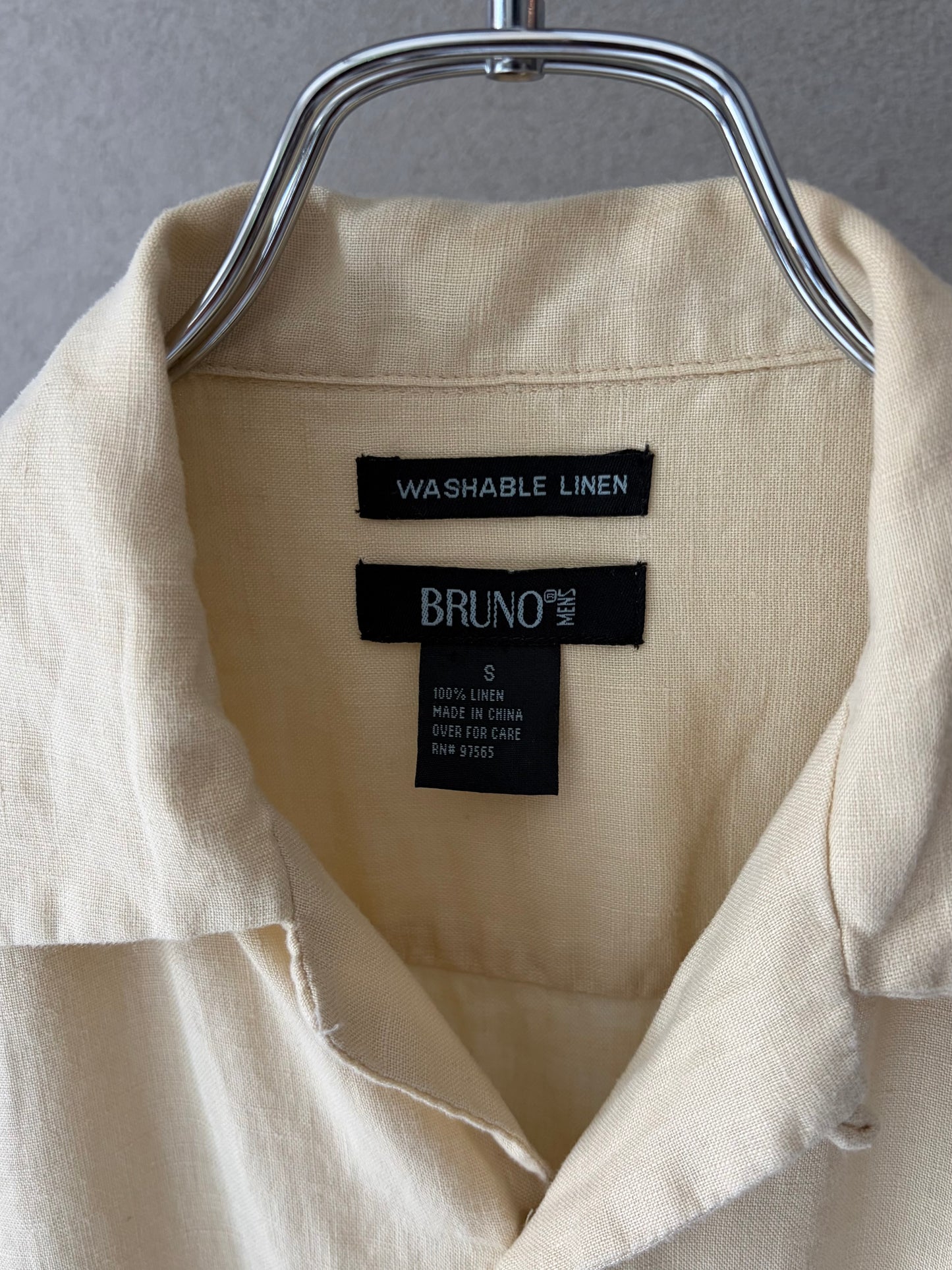 00's BRUNO open collar linen shirt