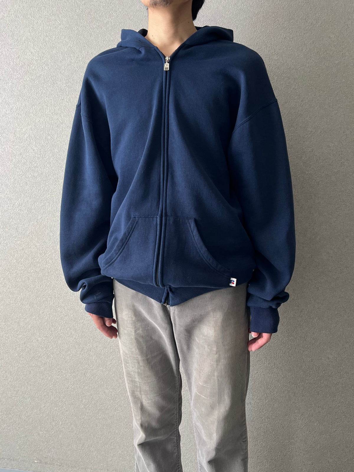 90's RUSSELL zip up sweat hoodie