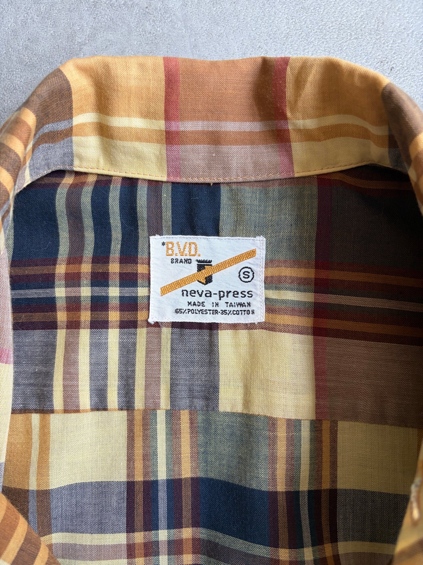 70's B.V.D open collar shirt