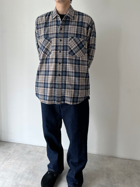80's SAUGATUCK print flannel shirt