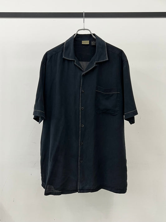 00's AXIST open collar silk shirt