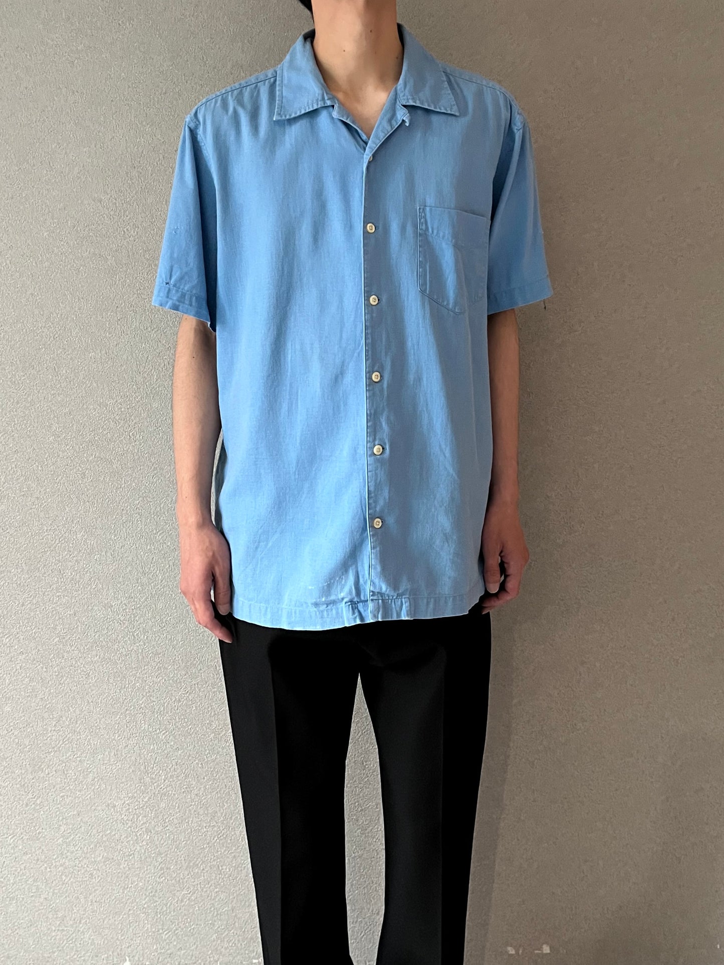 00's GAP open collar linen shirt