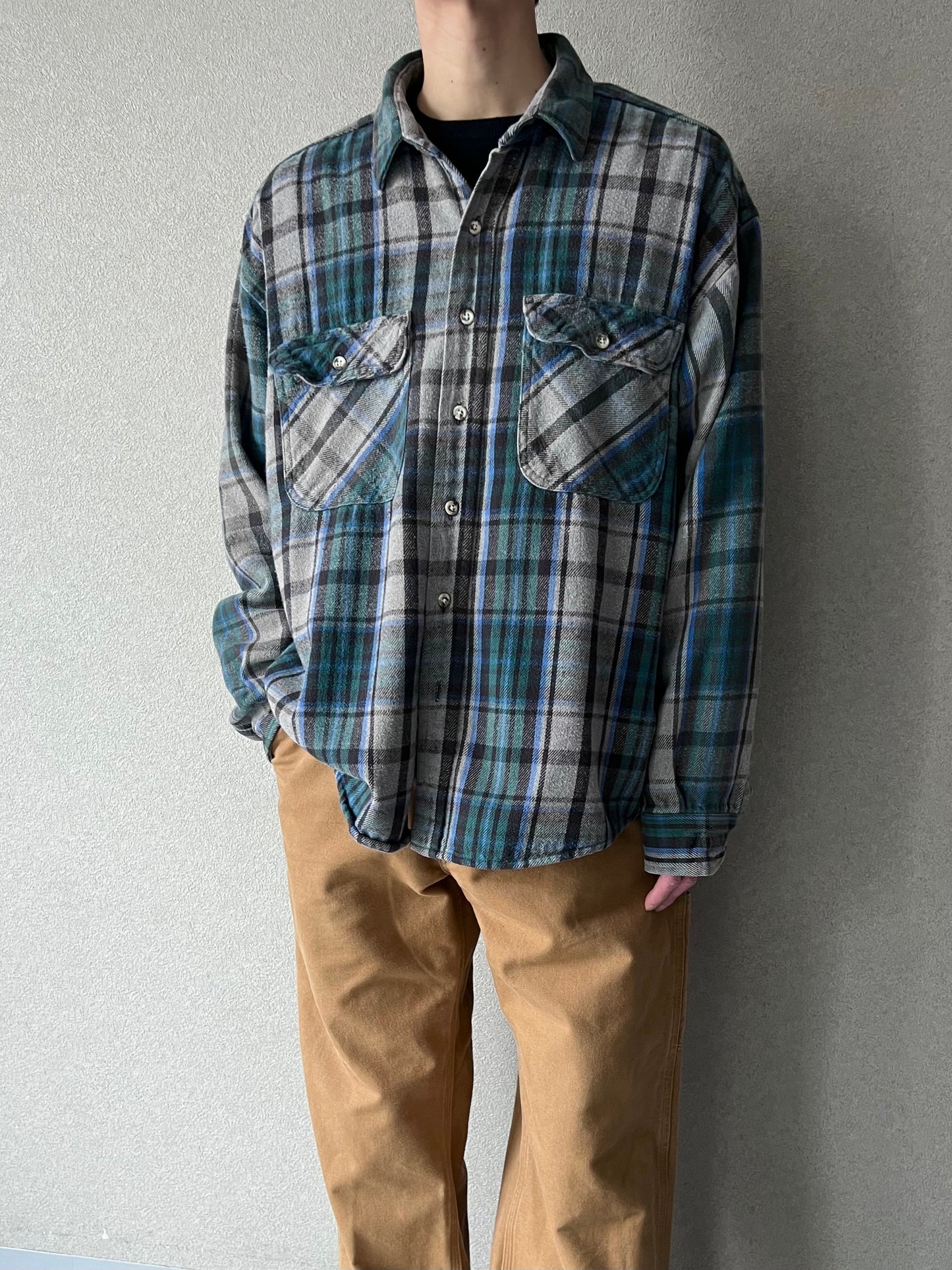 90's ANCHOR BLUE flannel shirt
