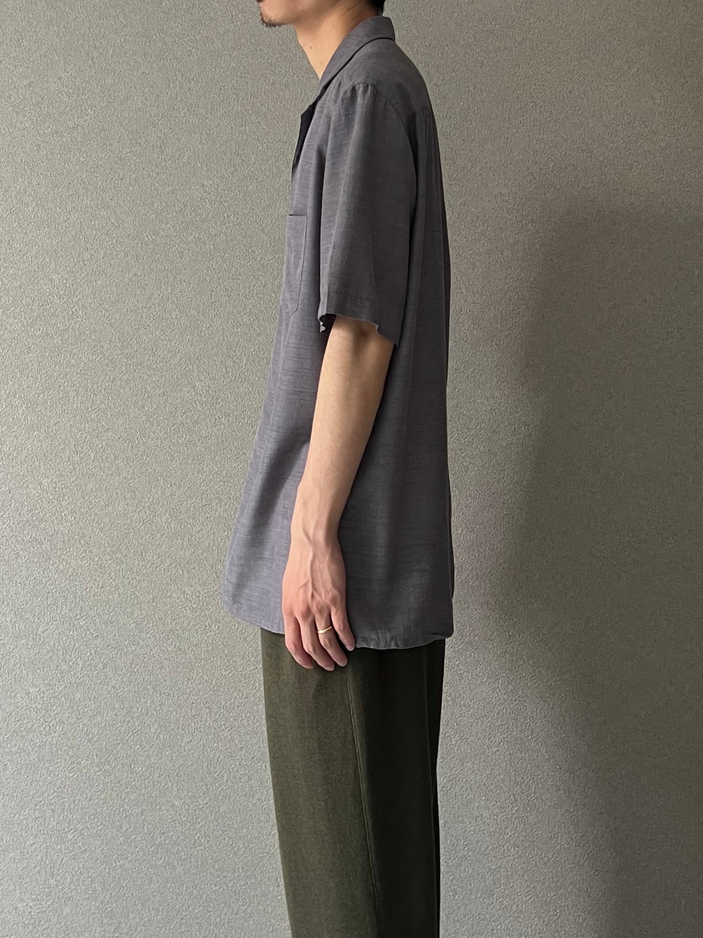 00's Batik Bay rayon open collar shirt