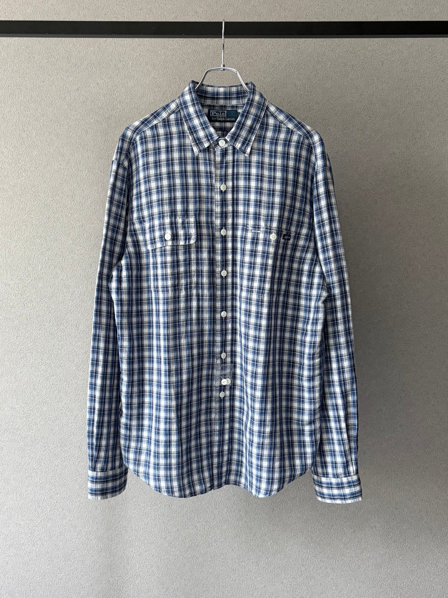 00's Polo Ralph Lauren cotton×linen shirt "DEAD STOCK"
