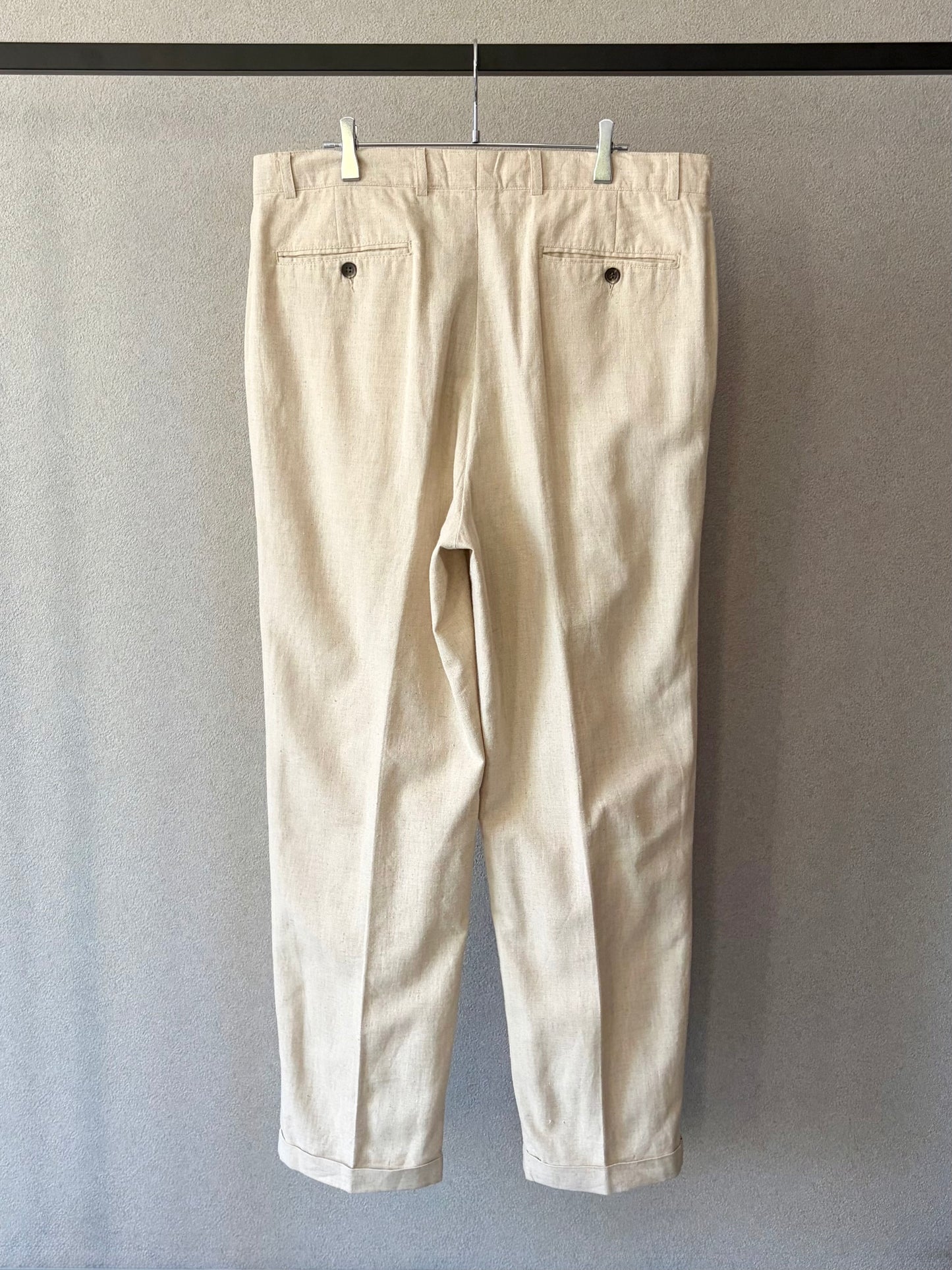 90's PERRY ELLIS linen×cotton slacks