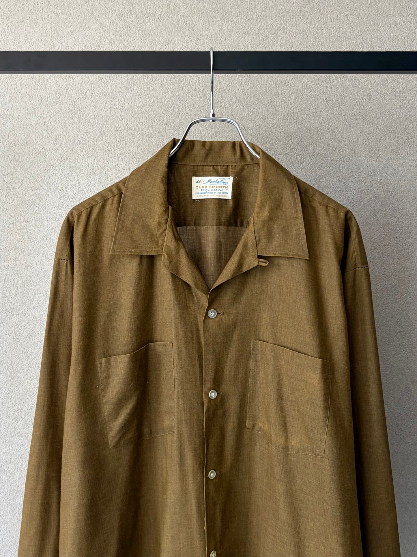 60's VINTAGE open collar shirt