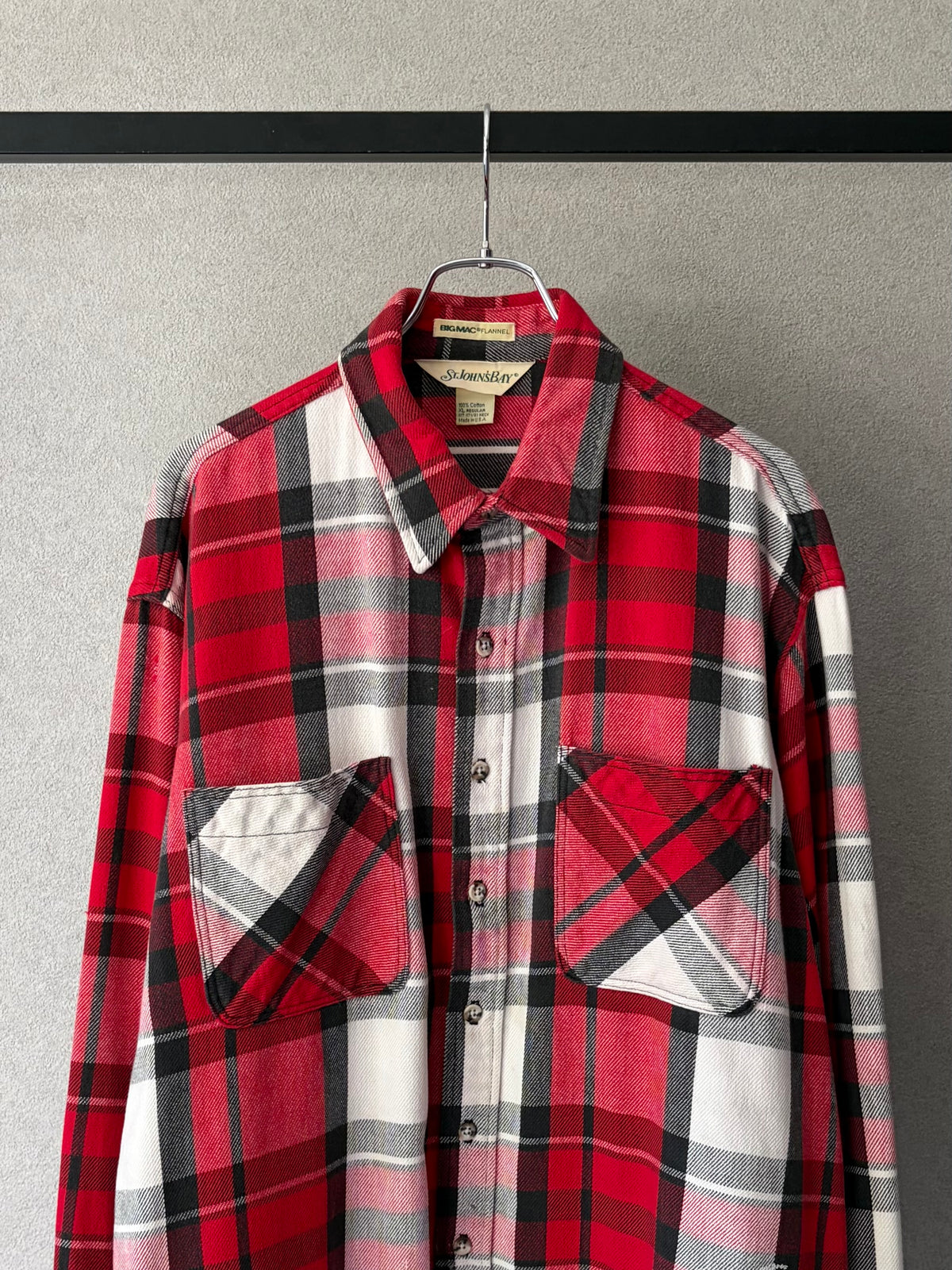 80's ST.JOHN'S BAY flannel shirt "Made in USA"