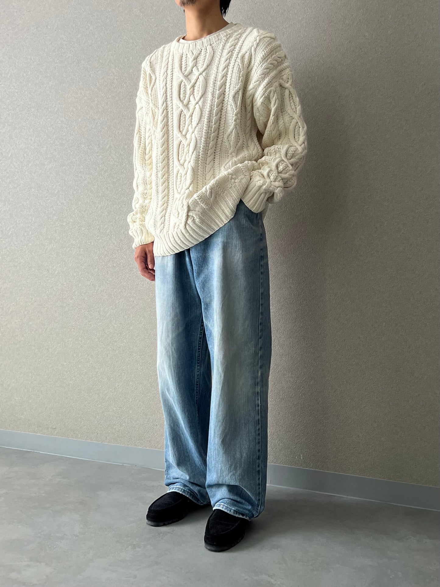 90's ST.JOHN'S BAY ramie×cotton knit sweater